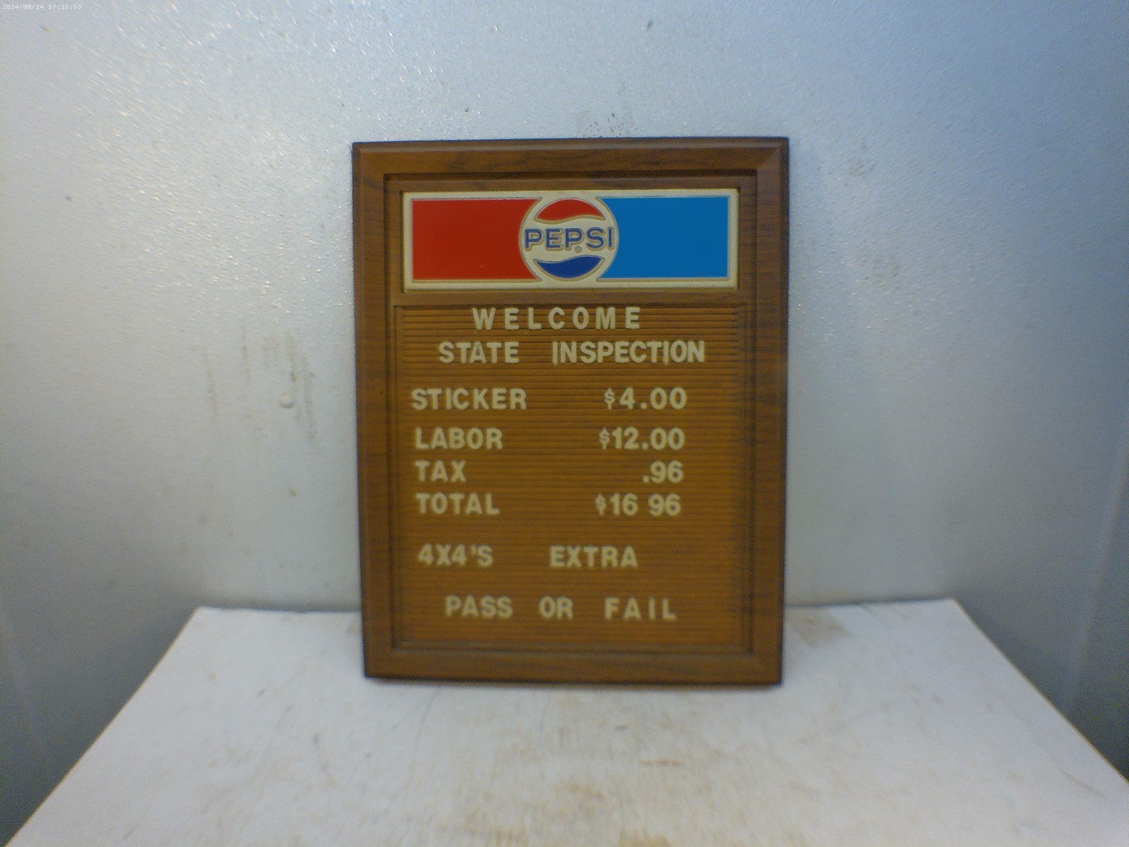 VINTAGE PEPSI COLA MENU BOARD L@@K