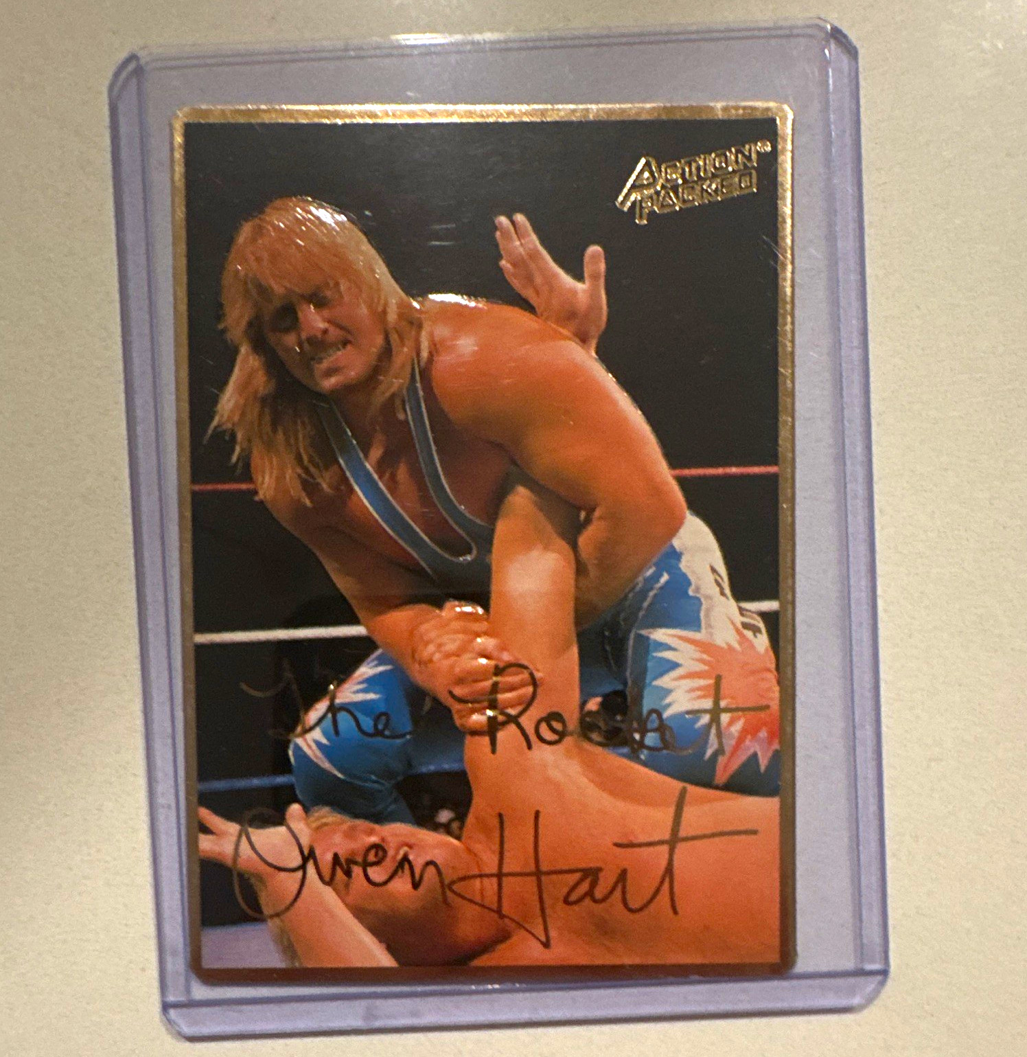 Action Packed 1994 WWF Action Packed #18 Owen Hart Autographed Trading Card