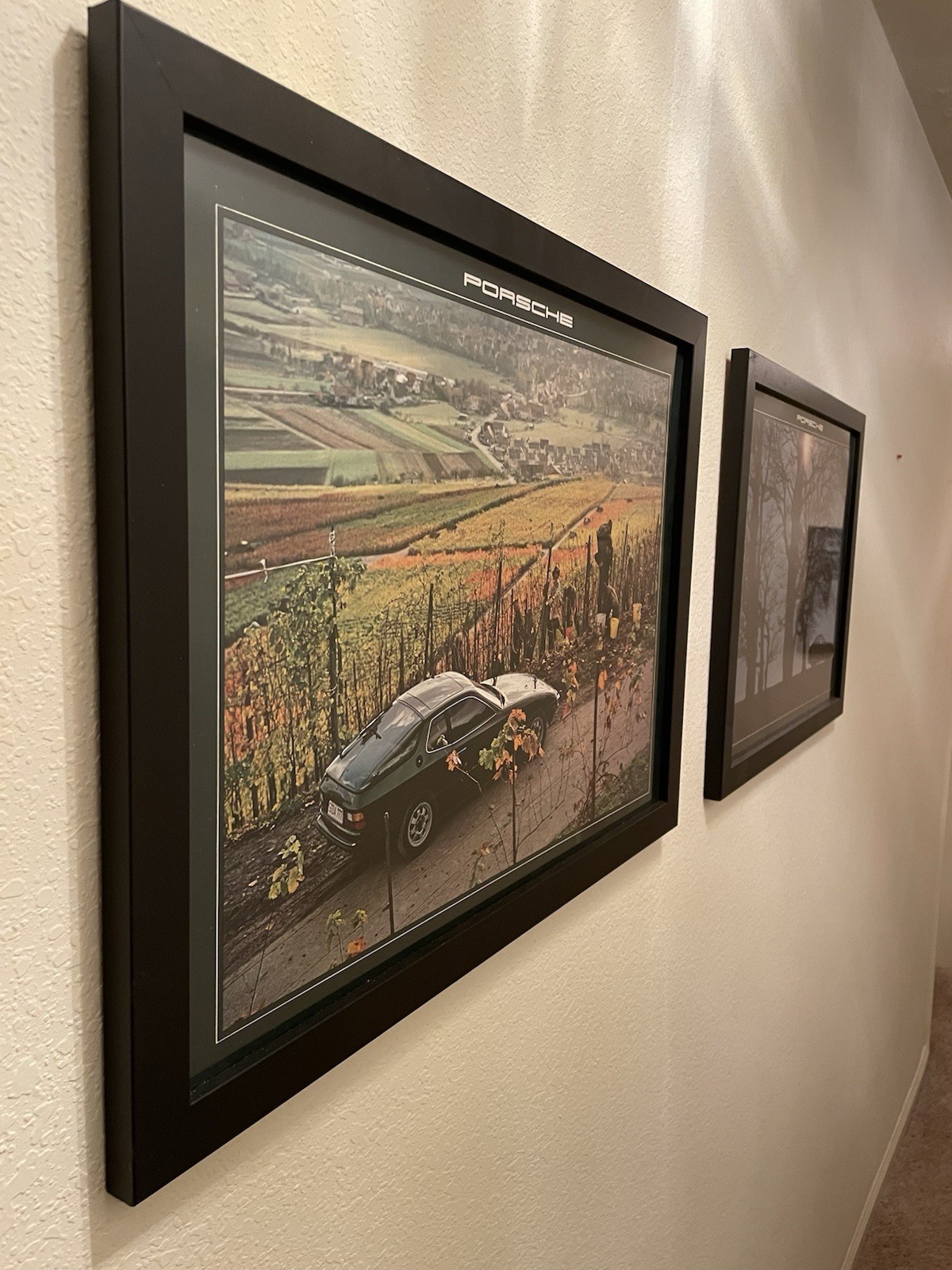 Porsche Vintage “Around Stuttgart “  Framed In Upgraded Heavy Wooden Frame, 1979