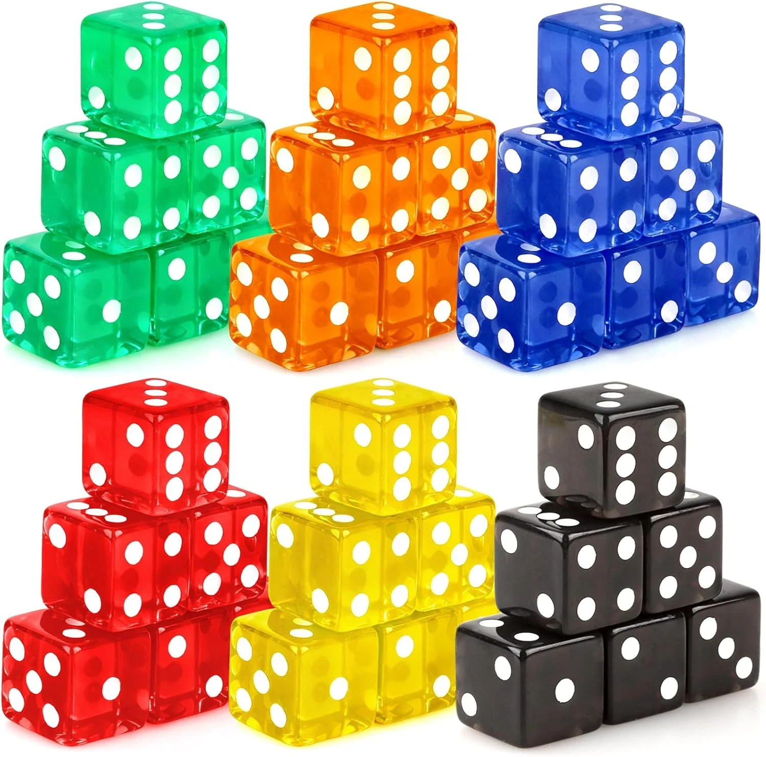 36 Pieces Casino Dice Set 19Mm Large Dice Game Acrylic 6 Sided Colored Dice Bulk 36 Pieces Casino Dice Set 19Mm Large Dice Game Acrylic 6 Sided Colored Dice Bulk