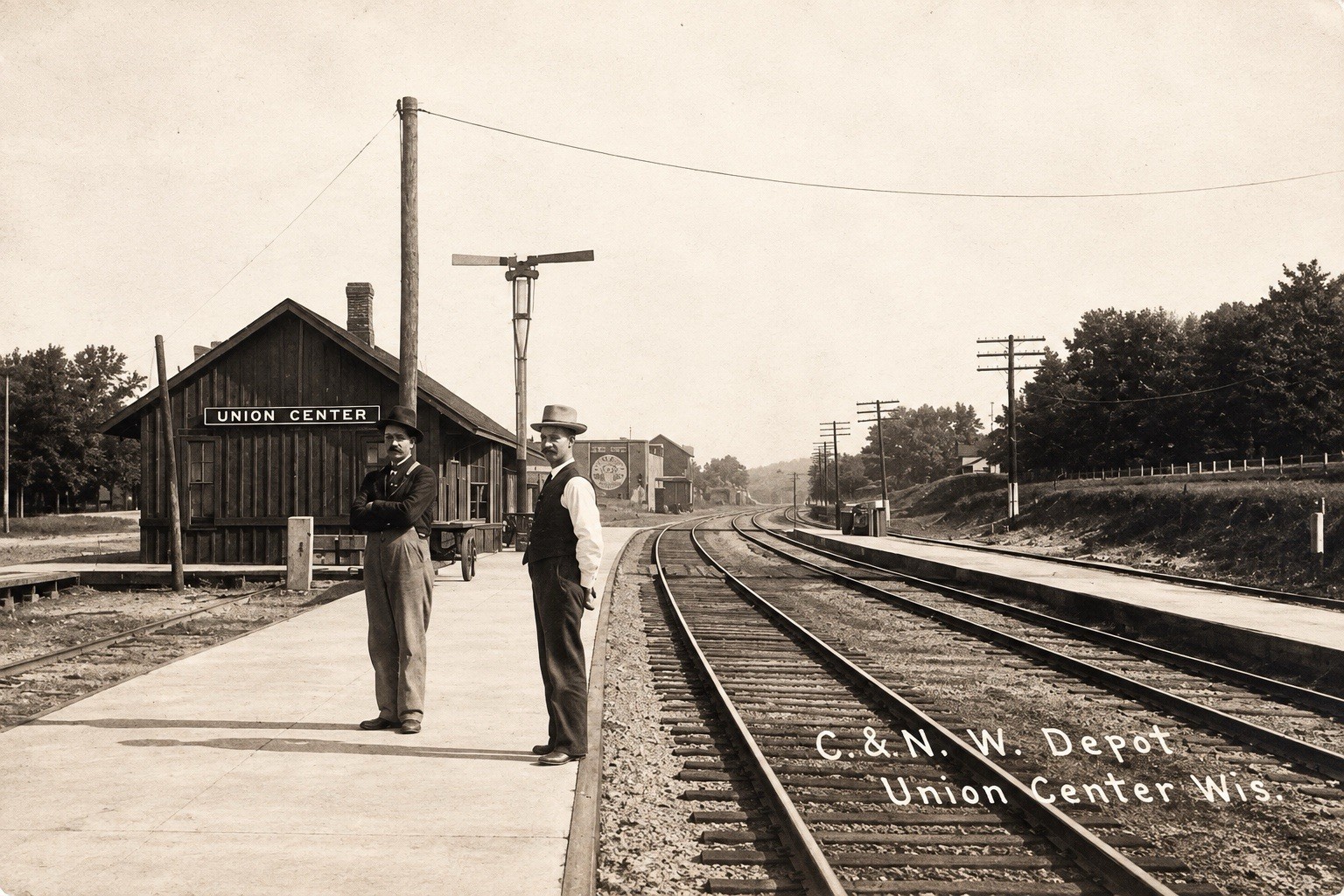 REPRINT RPPC Wisconsin Union Center C&NW H&NE TRAIN Depot Railroad E187