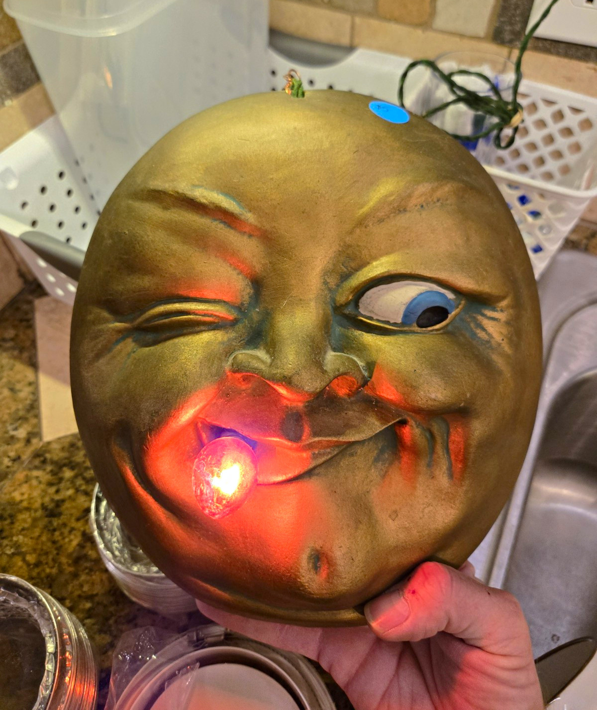 Vintage Admiration Cigars Gold Man In The Moon Wall Light