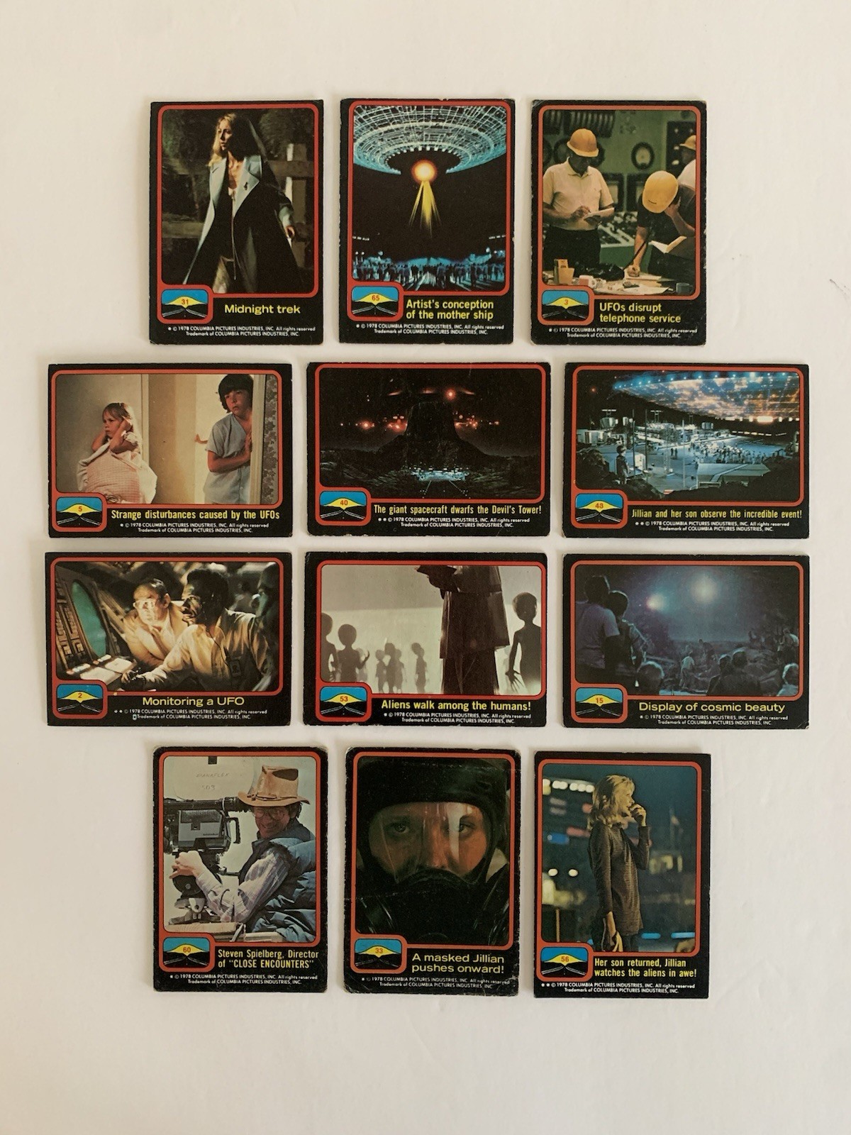 1978 Topps Close Encounters of the Third Kind, 12 Card Lot, No Duplicates