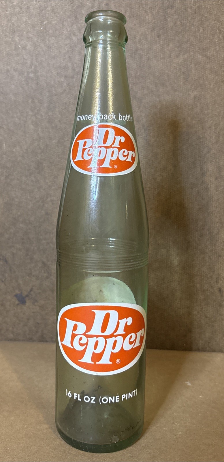 Vintage Dr Pepper Soda Bottle 16oz Pint Collectible Advertising Display Decor