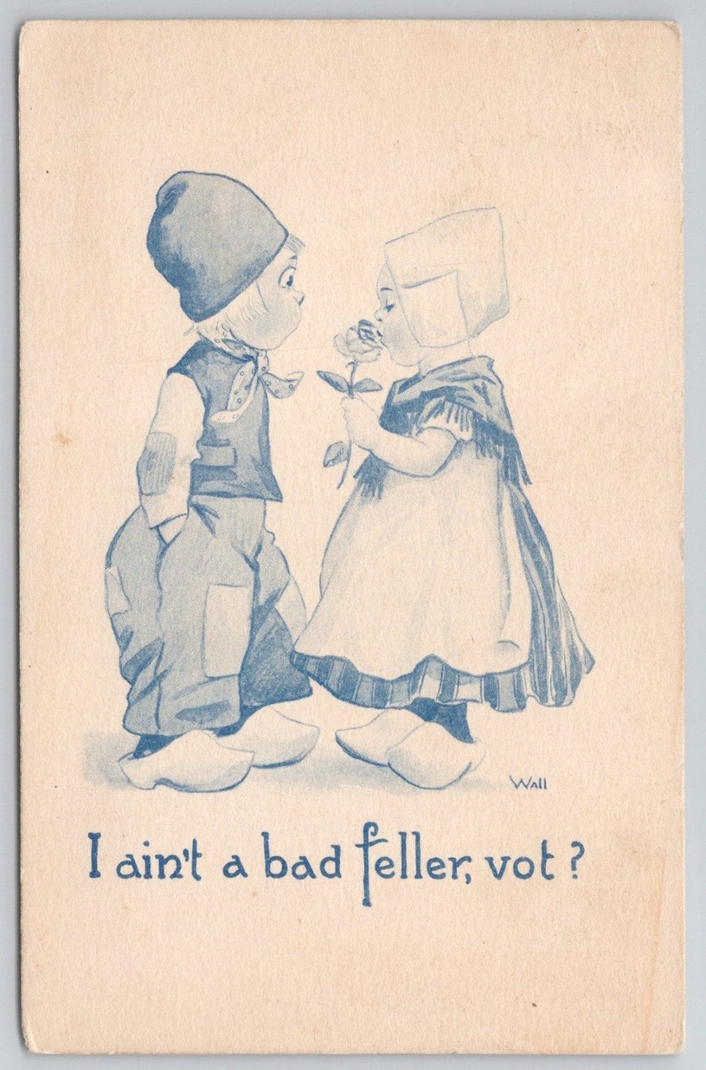 1914 Dutch Children Postcard Wall Art \
