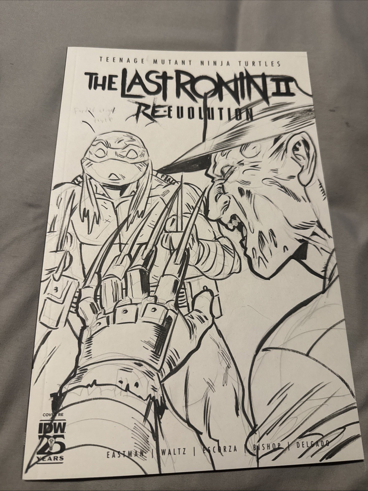 The Last Ronin 2 Re-Evolution Tmnt Freddy Krueger Sketch Cover By Escorza Bros