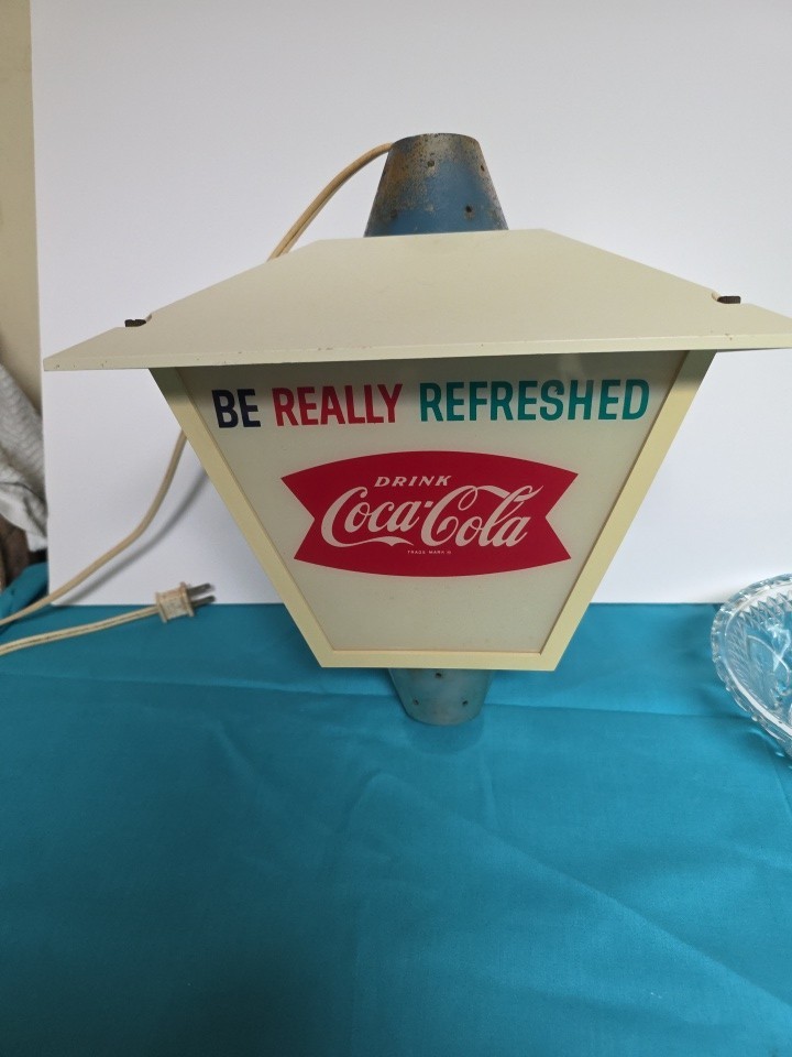 VTG 1960's COCA COLA Sign Metal Tin