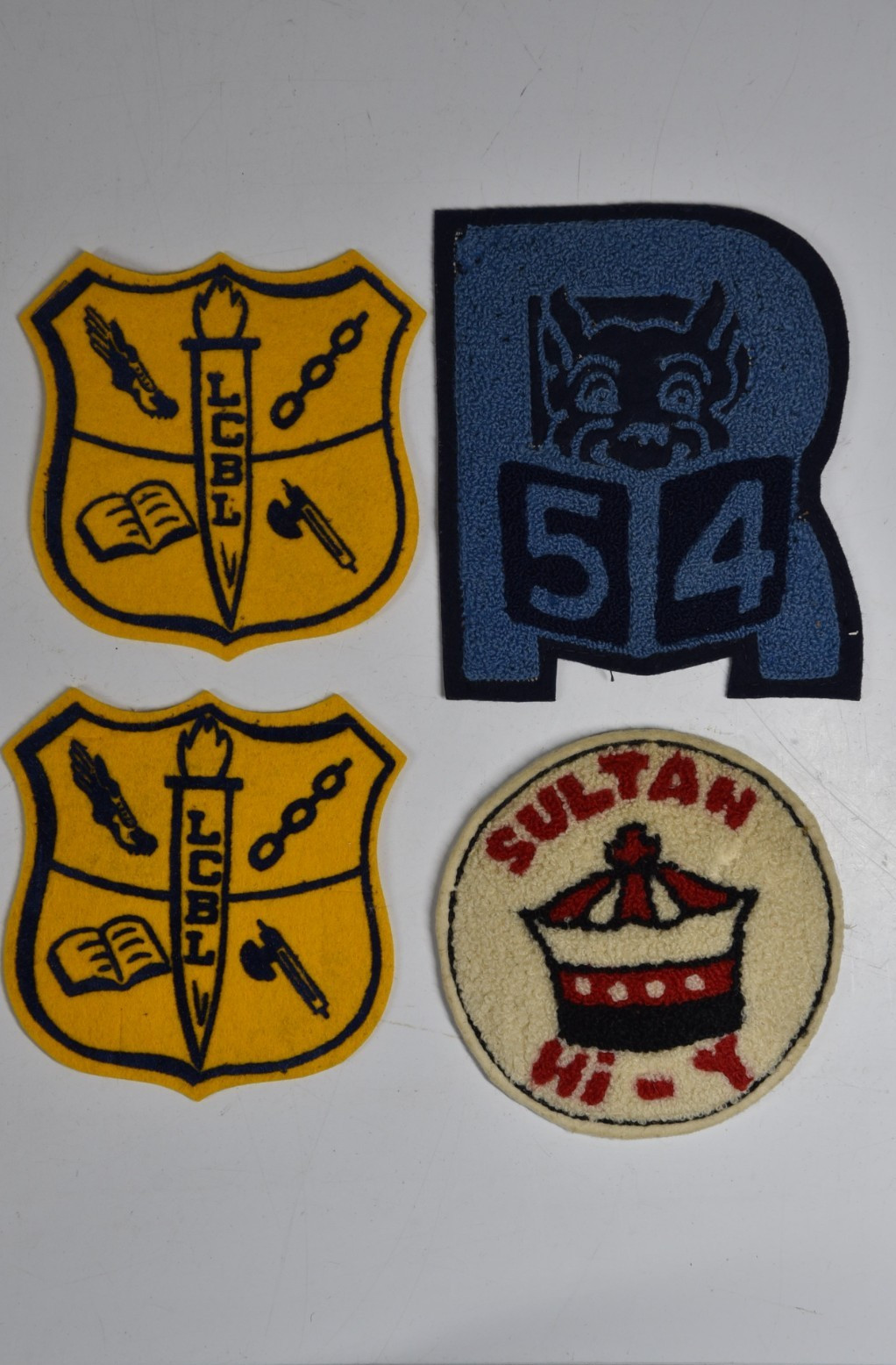 4 Vintage Letterman\'s Patches Sultan Hi-Y LCBL R54 College Education Jacket