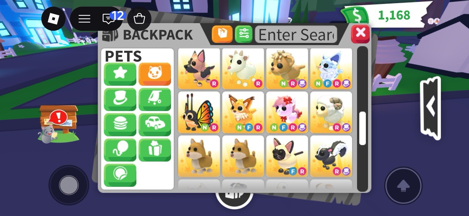Roblox Adopt Me Pets Backpack Inventory - Neon Fly Ride Game Item/Asset