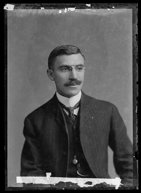 Photo:Unidentified Man Portrait Glasses Mustache Studio Photograph