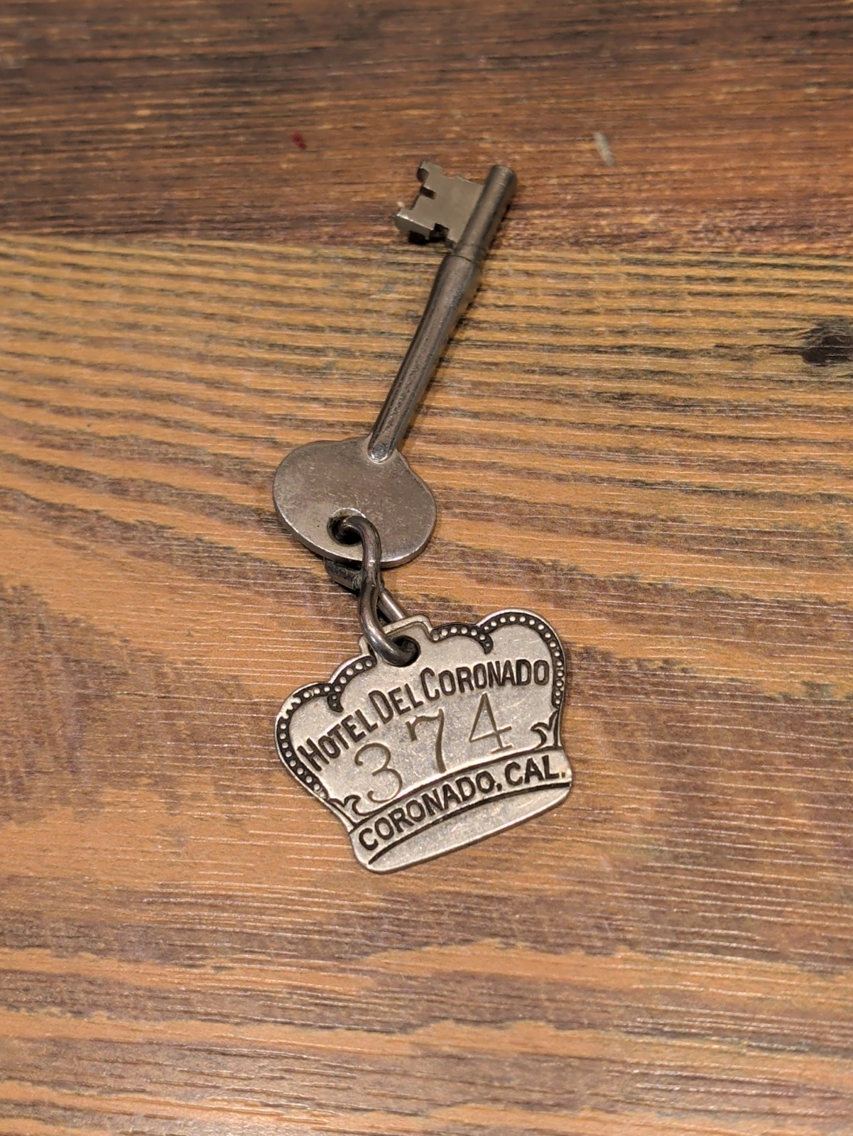 Vintage Hotel Del Coronado Original Key Room 374 Coronado, California Authentic 