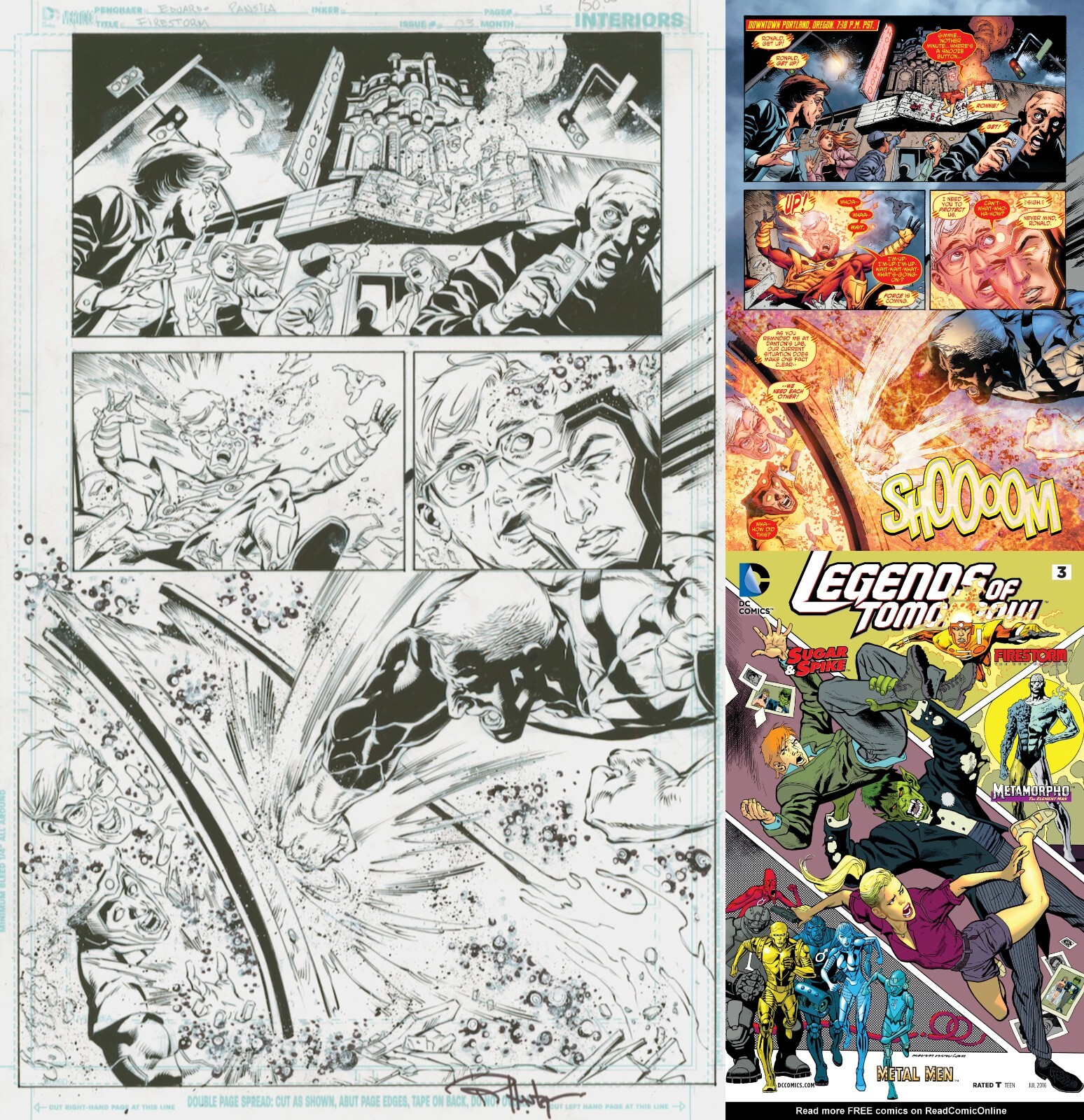Gerry Conway Firestorm Legends of Tomorrow #3 Pg 13 Original Art Eduardo Pansica