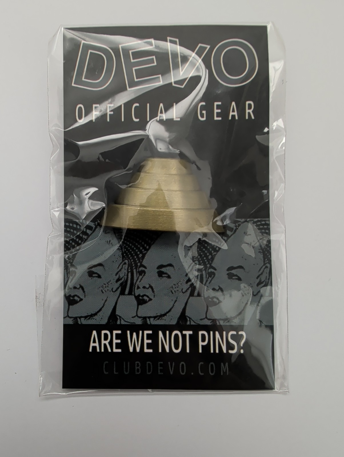 DEVO Official Gold Coloured Energy Dome Pin Badge Limited Release New Sealed