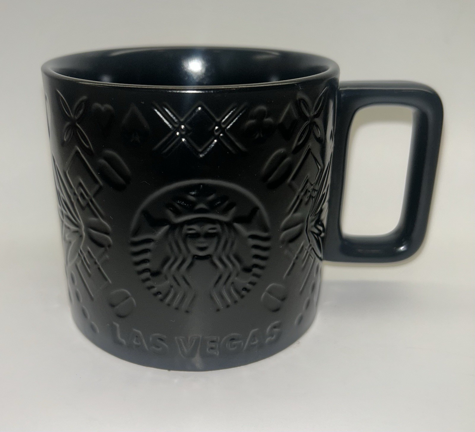 Starbucks 2023 Las Vegas Black Embossed Mermaid Ceramic Coffee Mug 14 oz NEW
