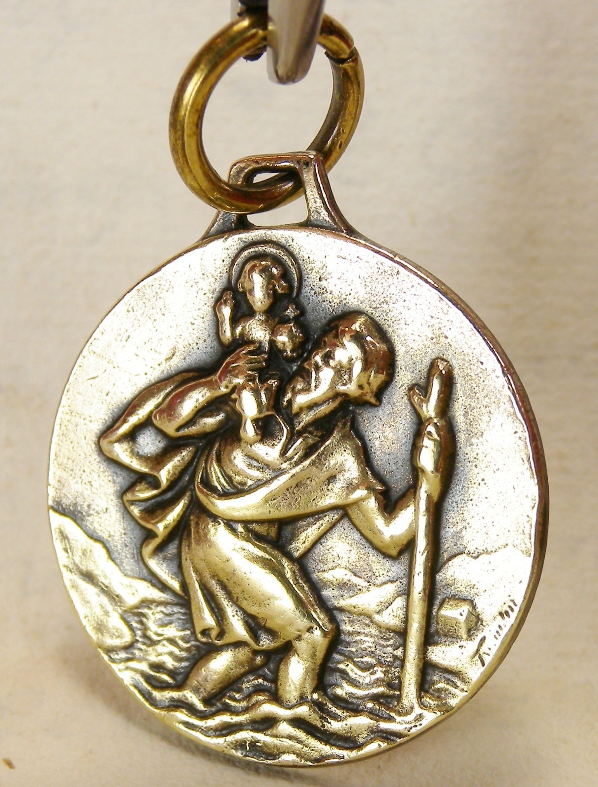 RARE WWII Chaplains Vintage Catholic St. Christopher D-day 1944 Protection Medal