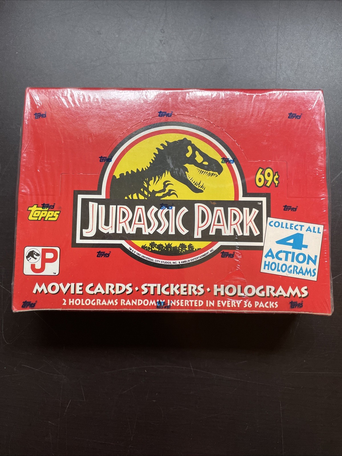 Sealed Box* Vintage 1992 Topps Jurassic Park Trading Card Box W/ Extras