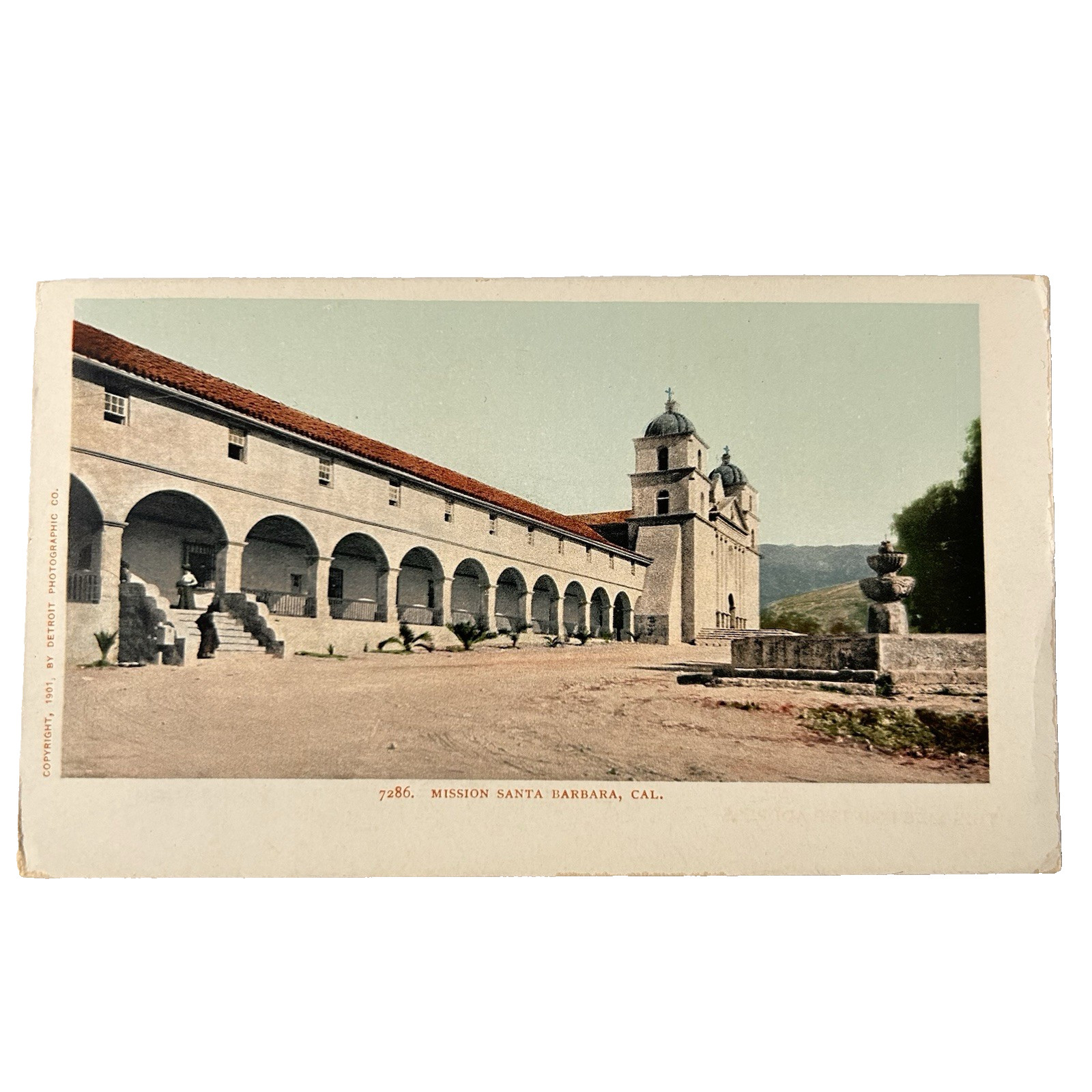 Postcard Santa Barbara California CA Mission White Border Undivided