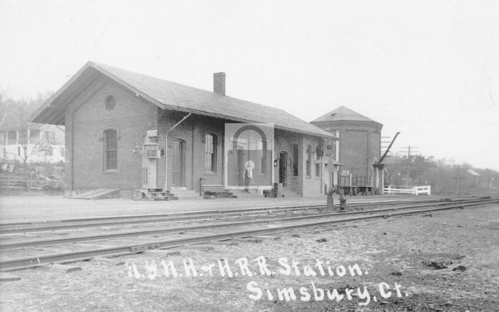 NYNH & HRR Railroad Train Station Depot  Simsbury Connecticut CT - Reprint