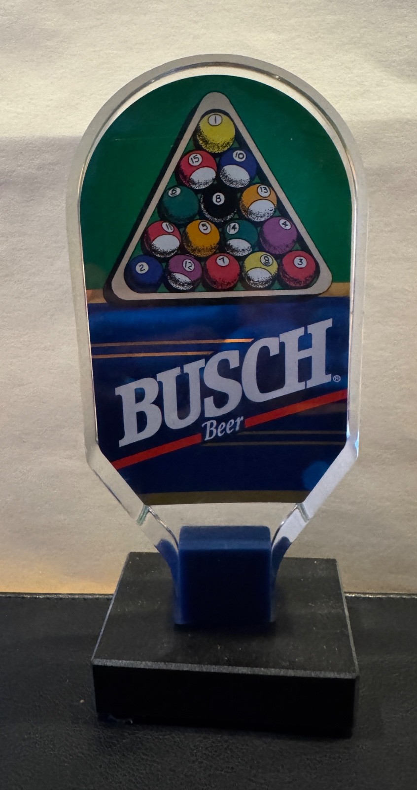 Busch Beer Billiards pool lucite tap handle - nice