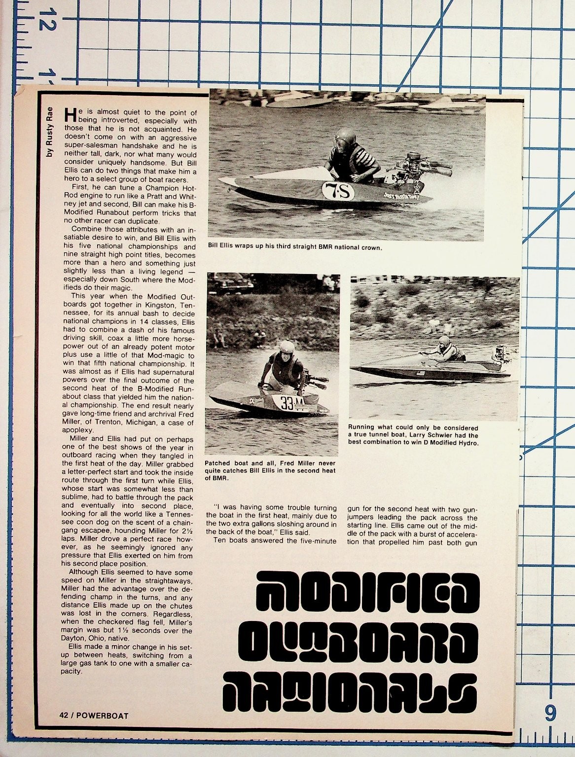 1976 Powerboat Racing Magazine Article Bill Ellis Modified Outboards Nationals