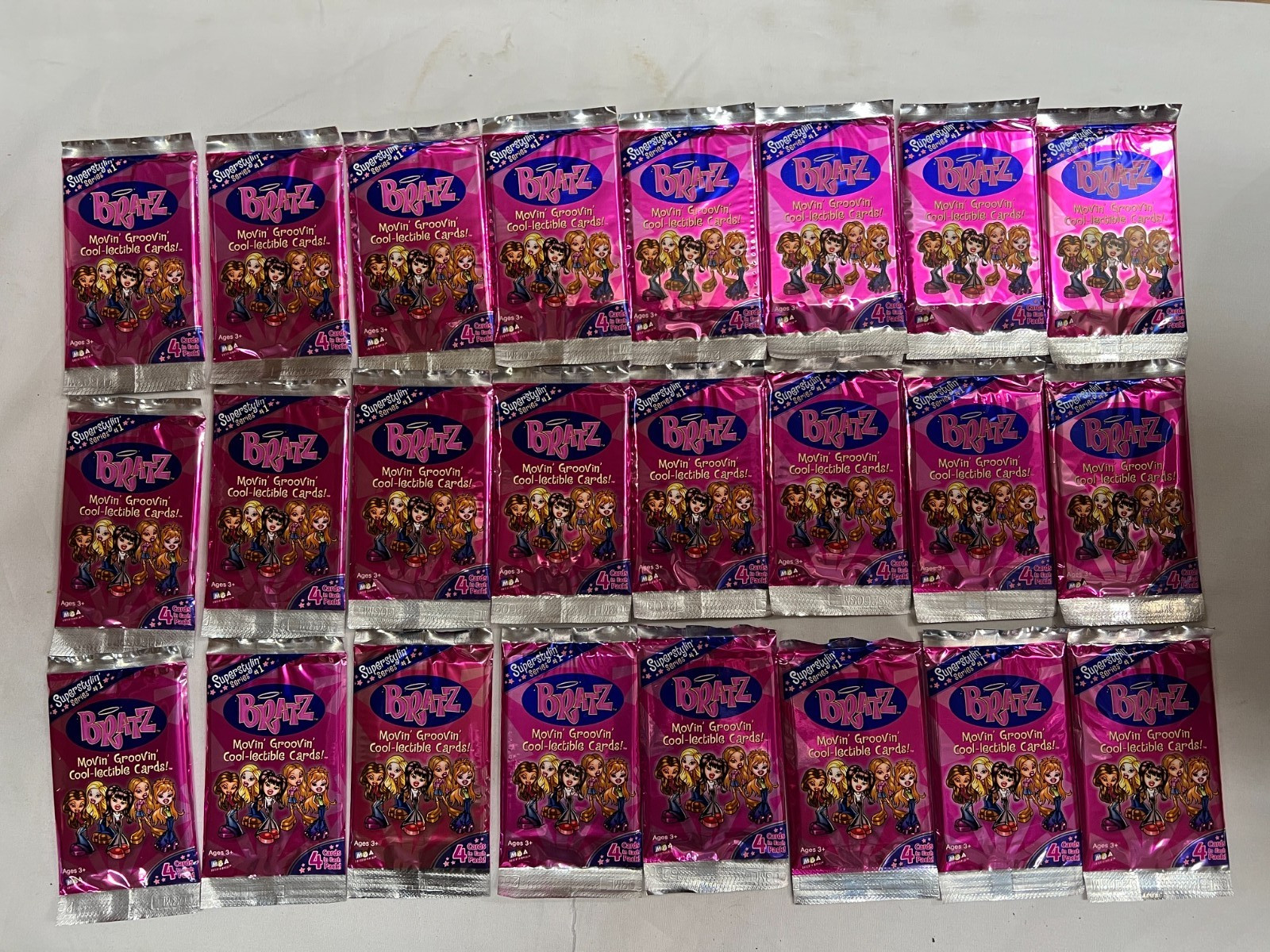 NEW Lot of 24 Packs (4 Cards/Pack) 2003 Bratz Movin' Grovin' Cool-lectible Cards