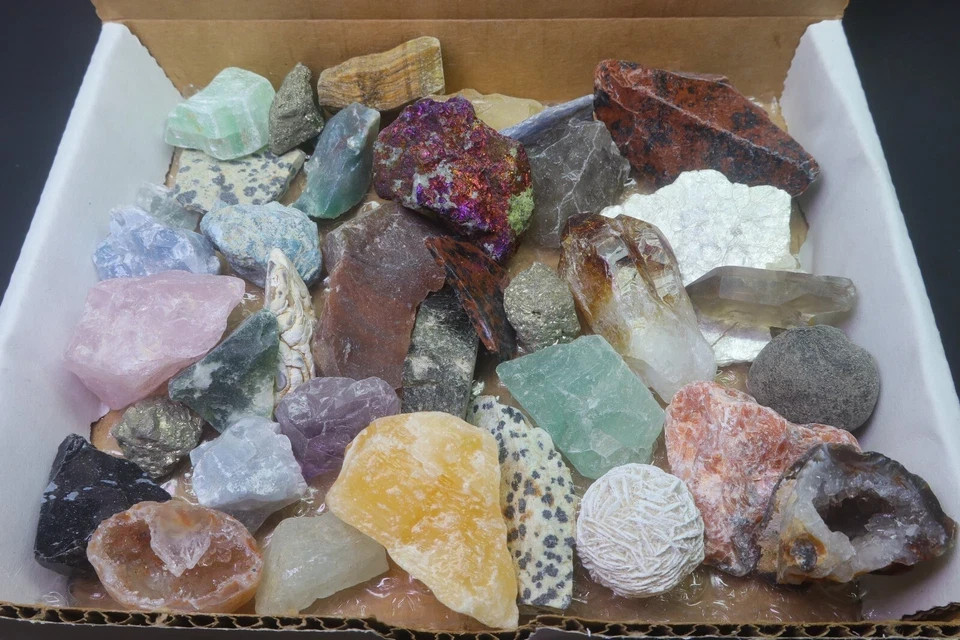 Crafters Collection 1 Lb Natural Crystals Mineral Specimens Mixed Gemstones