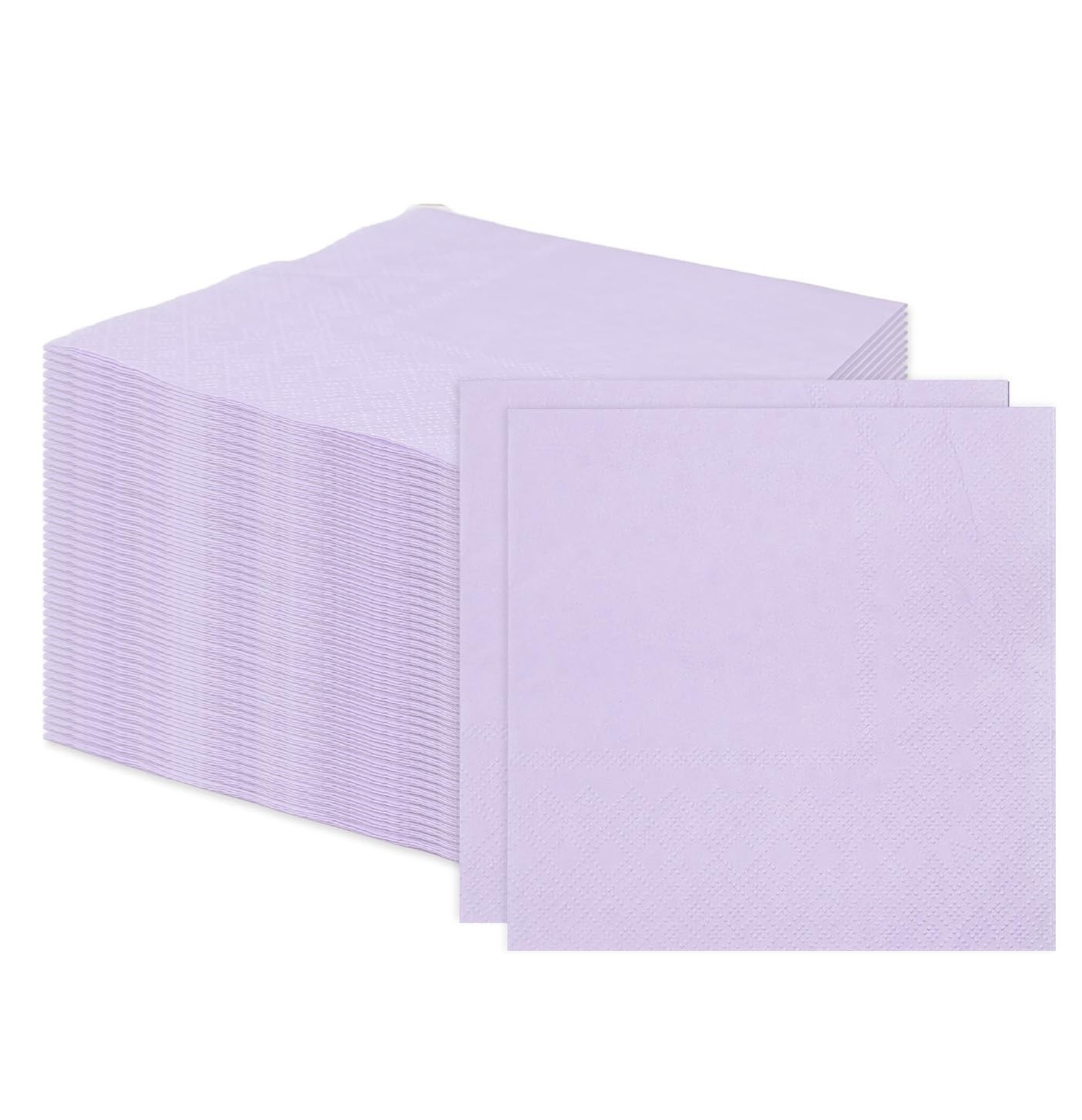 100 pcs 2-Ply Purple Napkins Folded 5 x 5 inch Disposable Cocktail Napkins Pa...