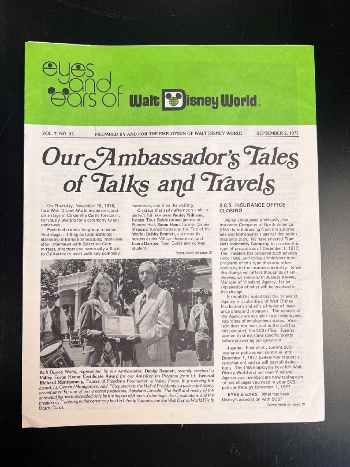 1977 Vintage Rare Disney original Document Eyes and Ears Publication. VOL.7 #35