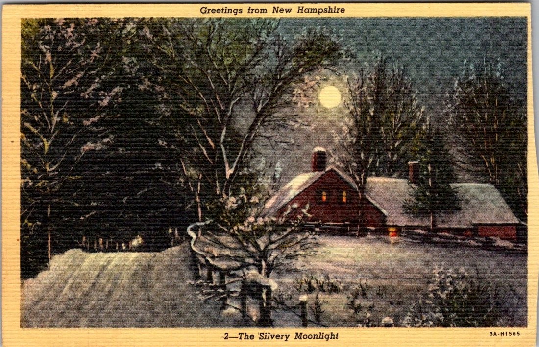 1946 Post Manchester, New Hampshire, Greetings From N.H., The Silvery Moon 2604
