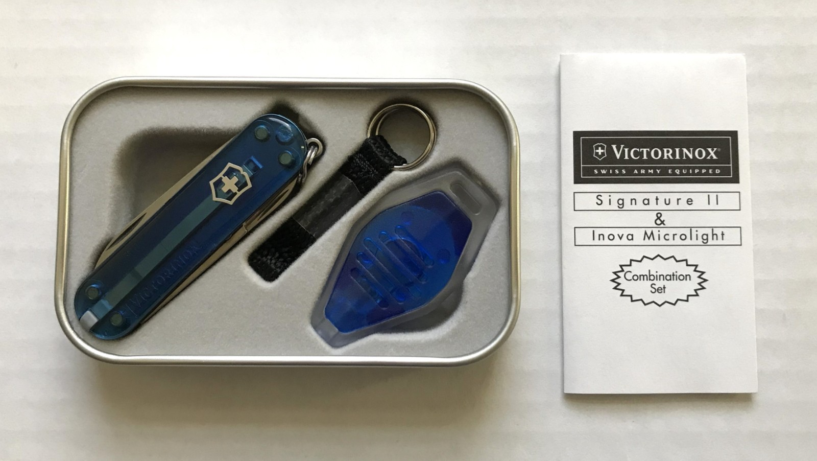 NEW 1990's Victorinox Swiss Army Knife Signature II & Inova Microlight Combo Set