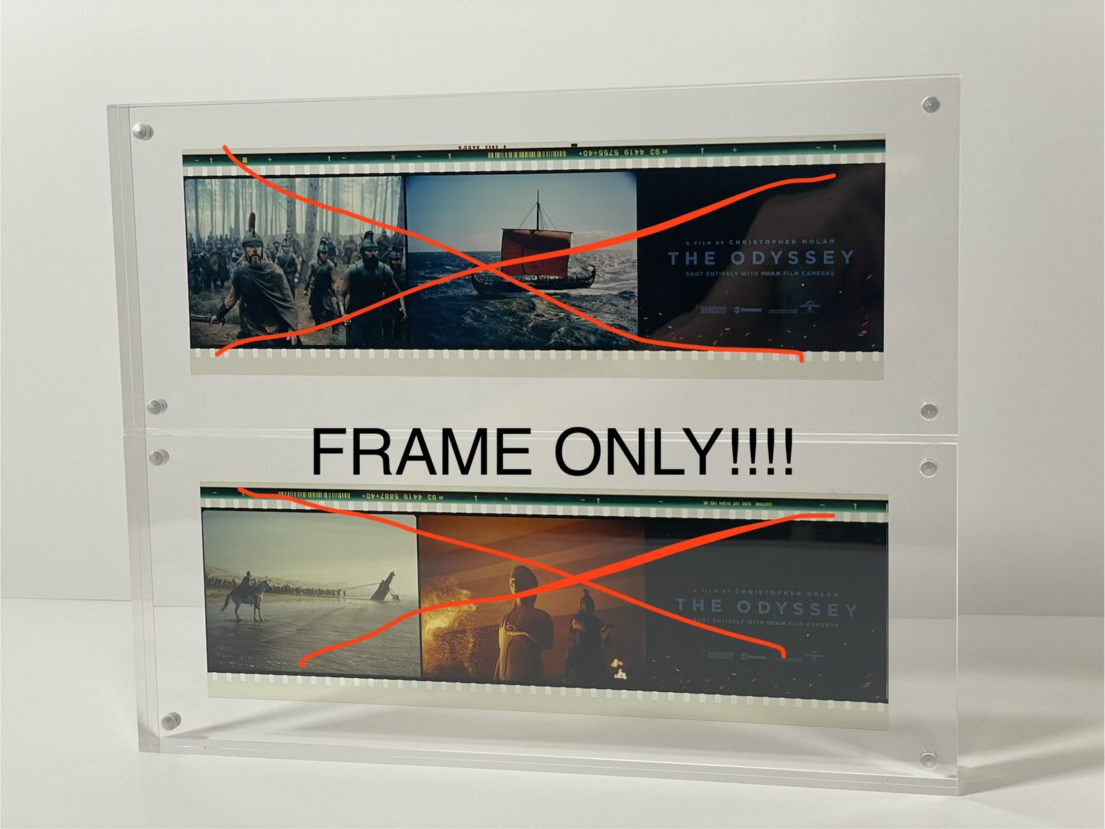 2x acrylic frames 4x10 New for Odyssey IMAX 70mm Film strips READ DESCRIPTION