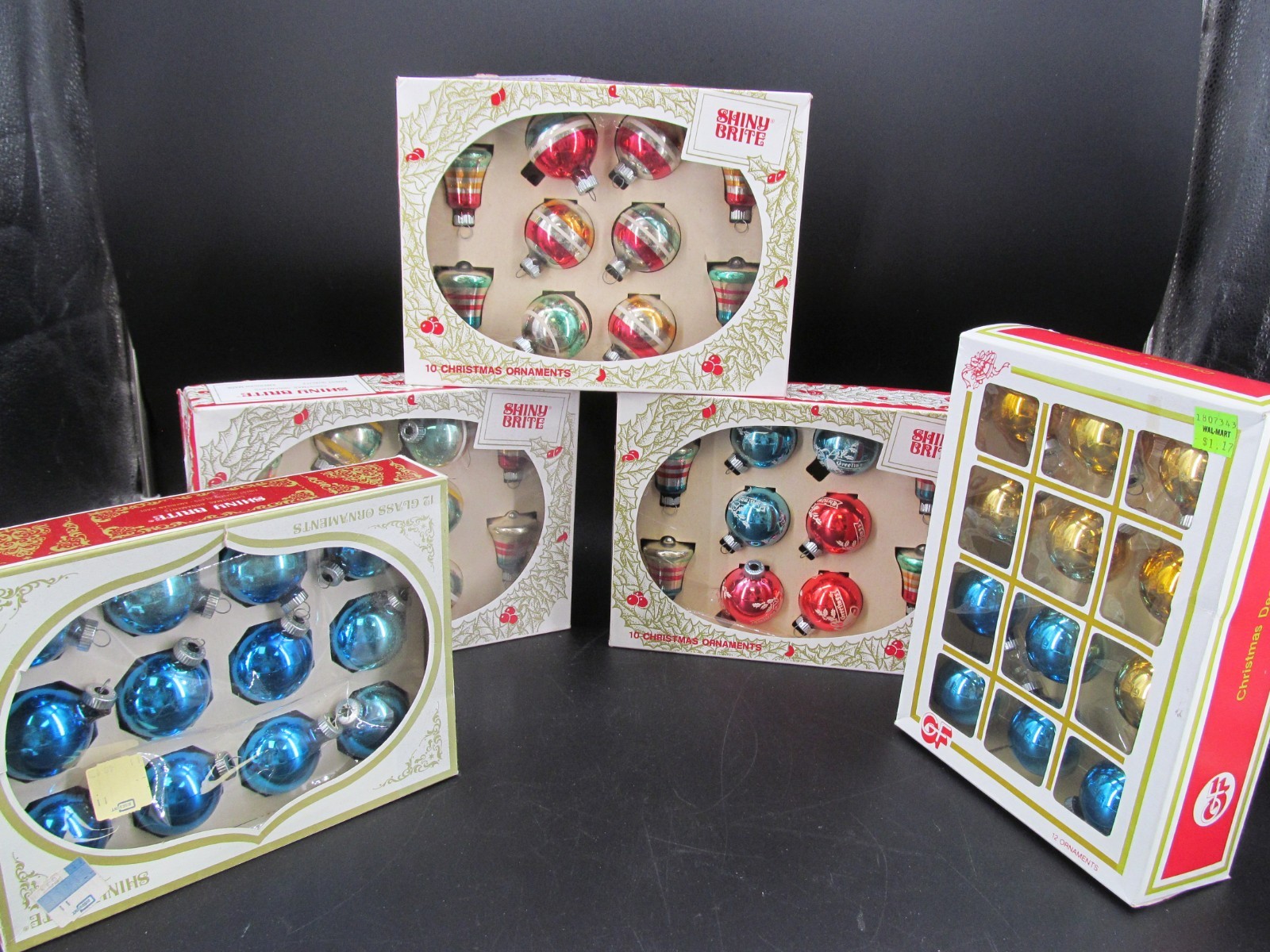 EHI Great Lot - 5 Boxes of Vintage Shiny Brite Christmas Ornaments Made in USA