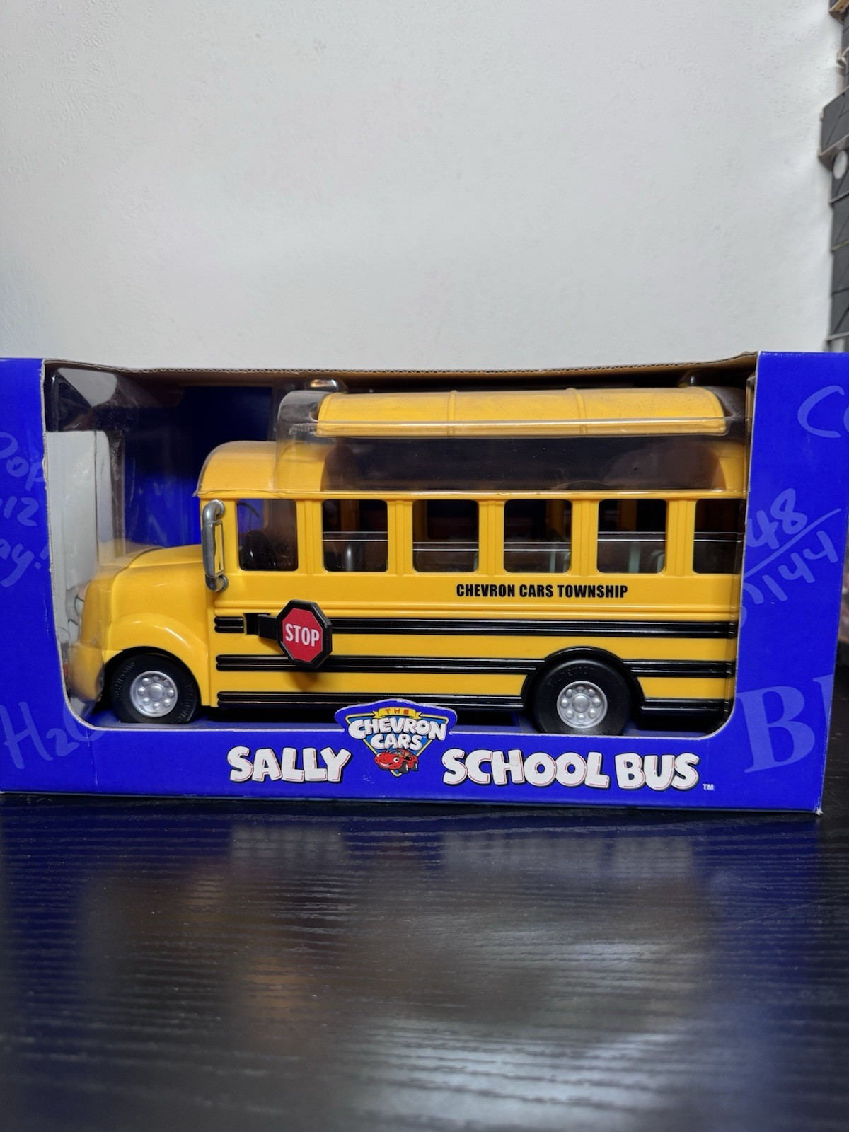 The Chevron Cars Sally School Bus Township Toy Automobile 2001 Collectible