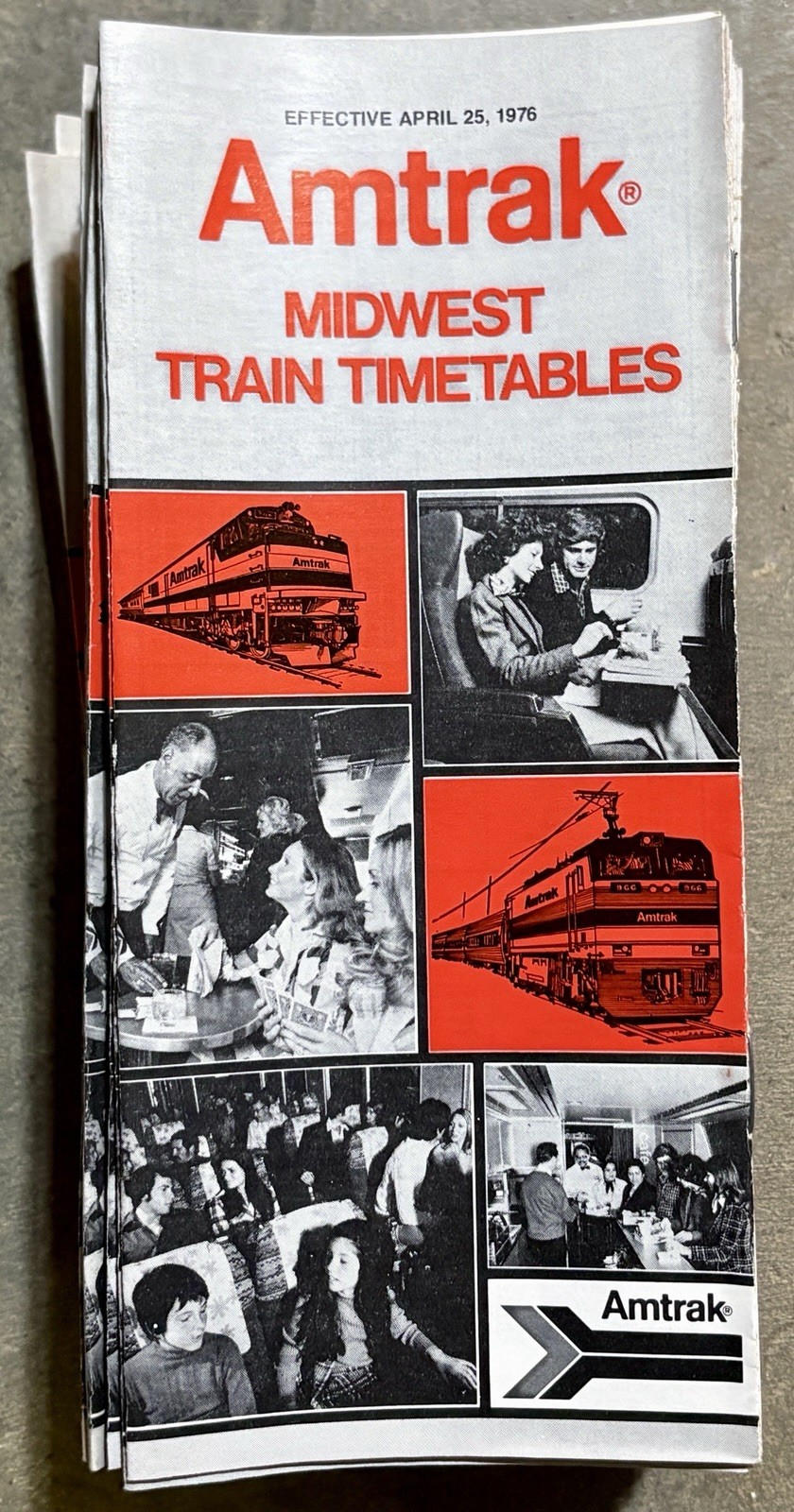 Amtrak Midwest Timetable - April 25, 1976