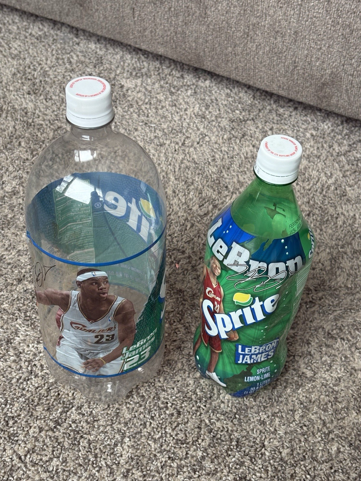 LeBron James 2003 & 2004 Sprite Coca-Cola Promo Bottles Rookie Year Lot of 2
