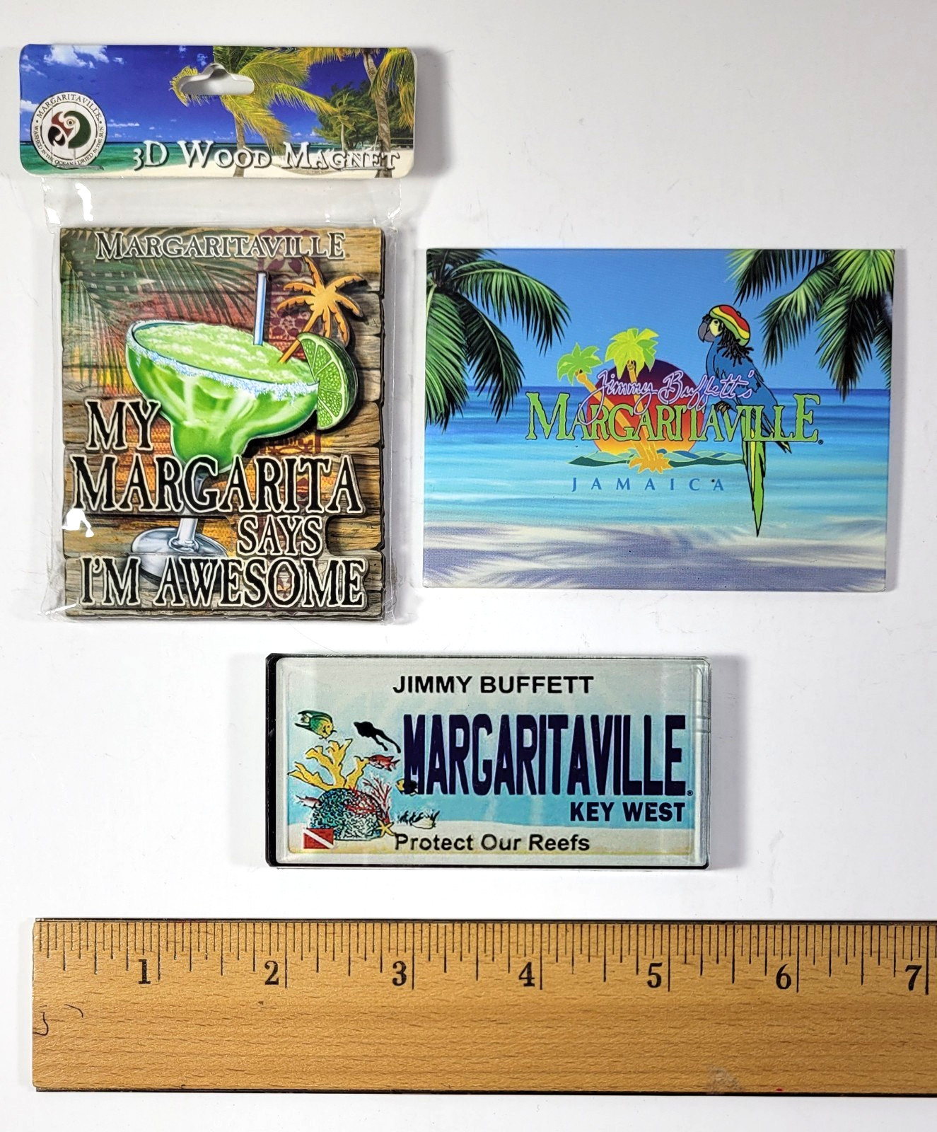 Margaritaville Jimmy Buffet Key West Jamaica Lot of 3 Refrigerator Magnets