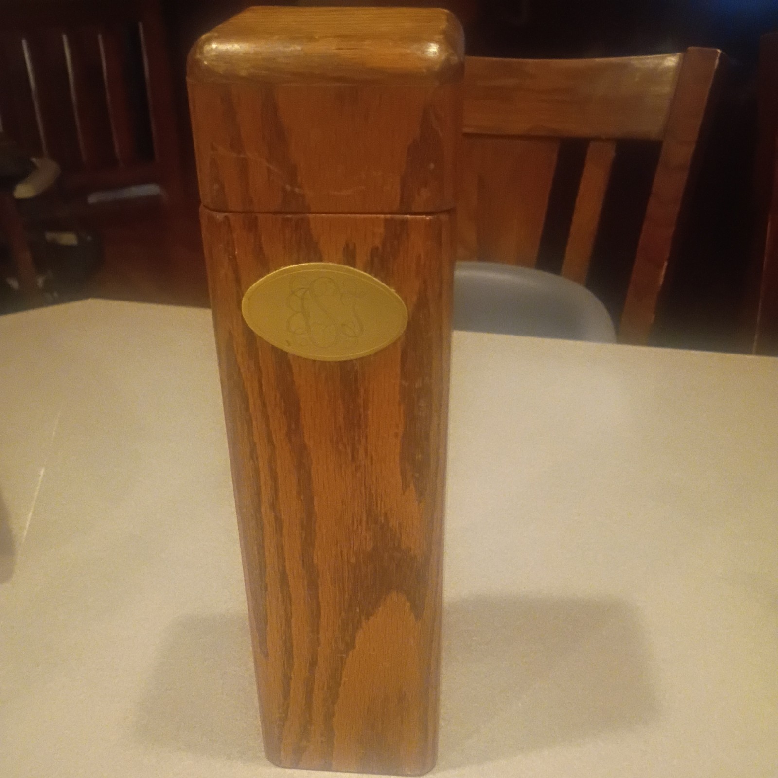 Vintage 1950’s Fireplace matches Holder Strike Mid Century Wood