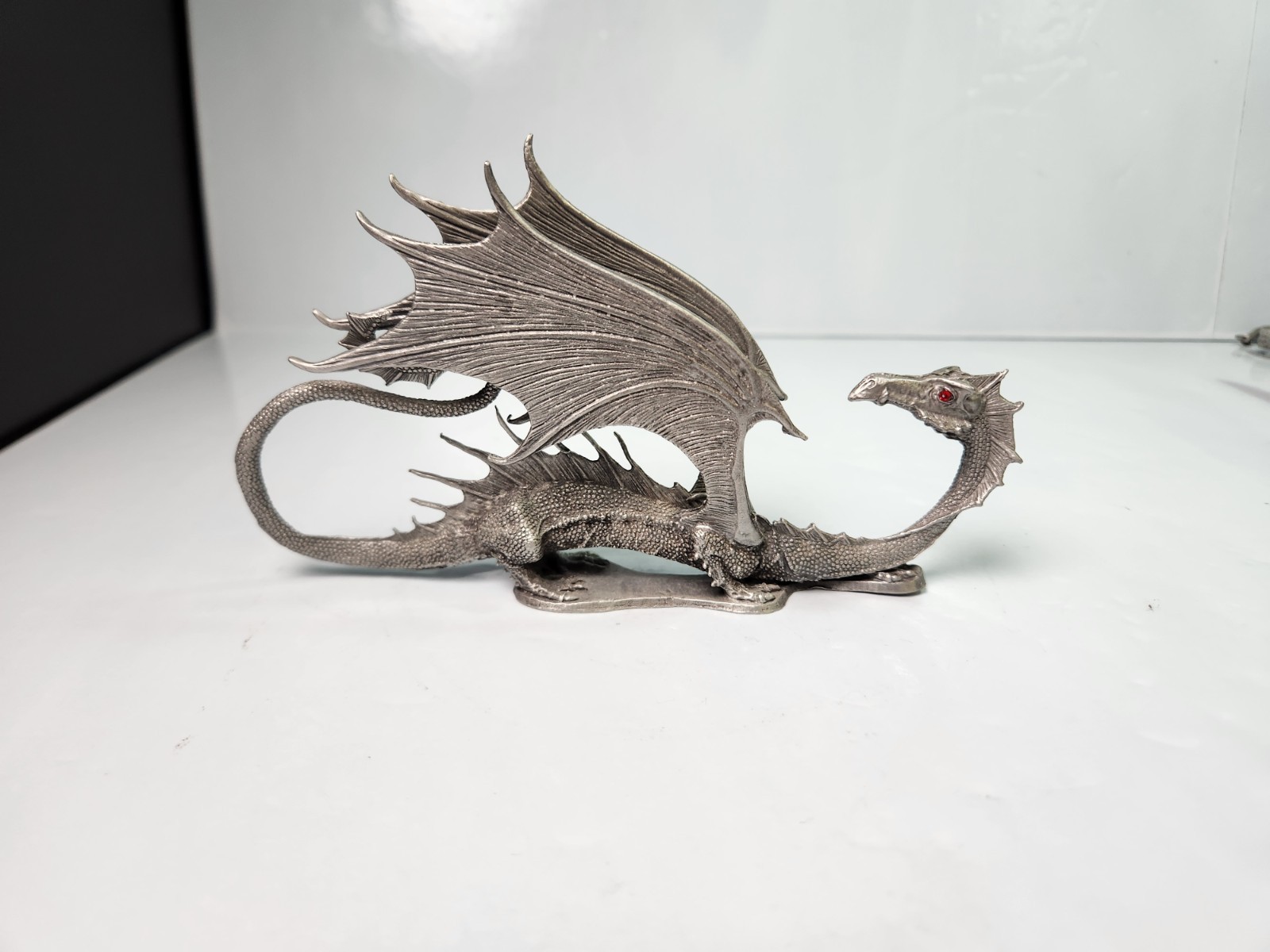 Vintage Ral Partha Pewter Winged Dragon D&D Dungeons & Dragons 86 Red Eyes RARE