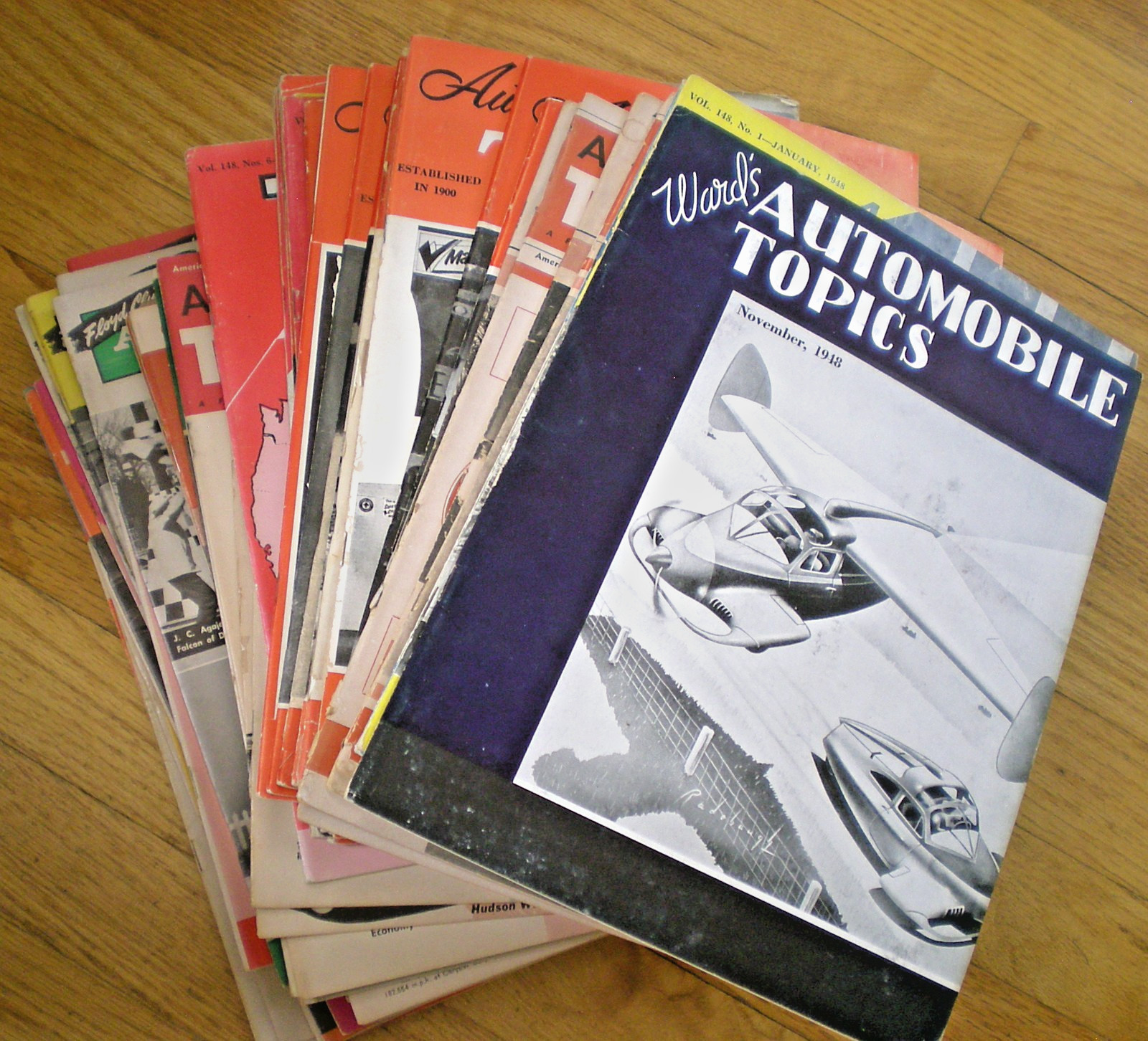 50 vintage AUTOMOBILE TOPICS magazines. 1946 to 1961