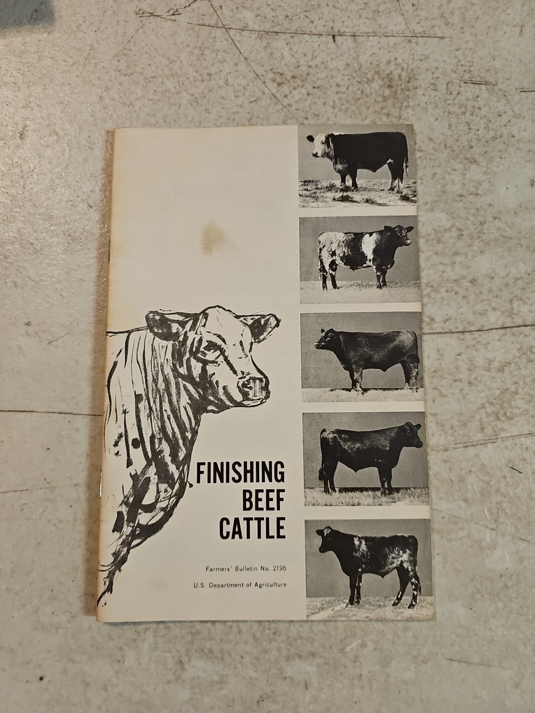 Vintage 1969 USDA Farmers Bulletin 2196 Finishing Beef Cattle Booklet
