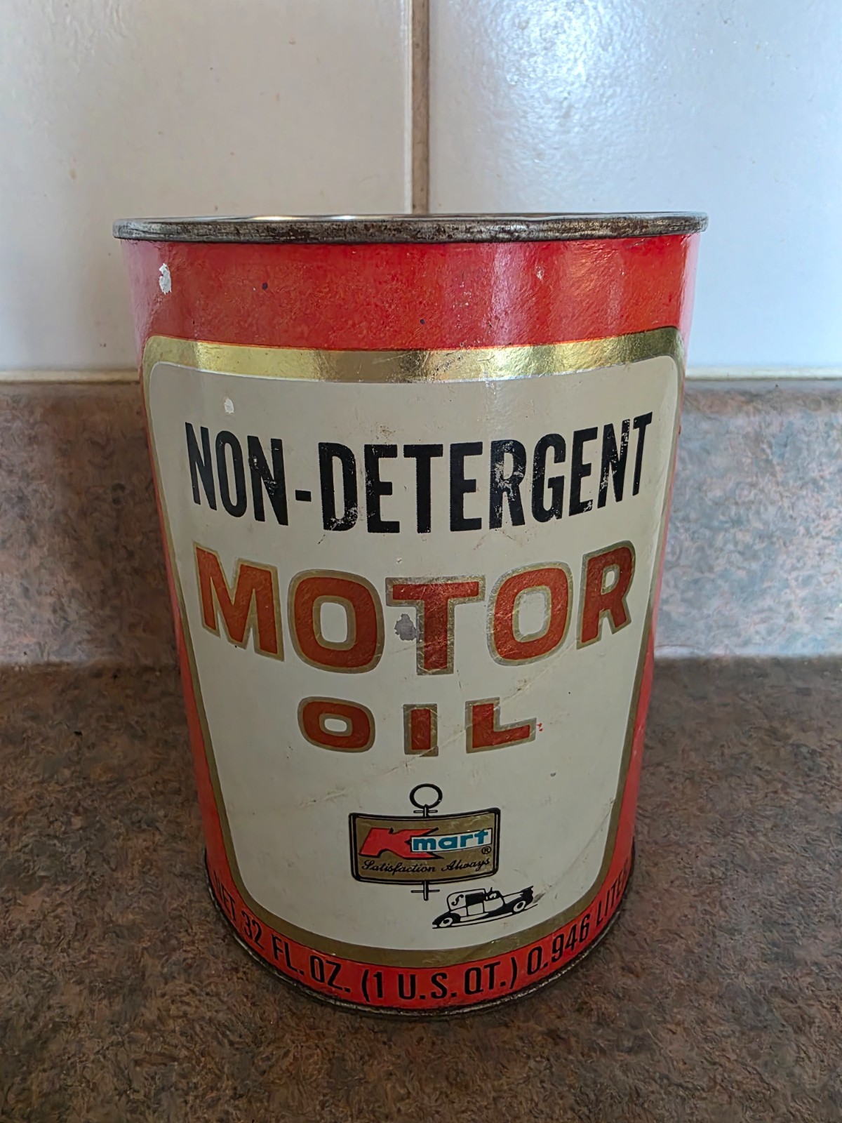 VINTAGE KMART MOTOR OIL CAN 1 Full Quart (not opened)