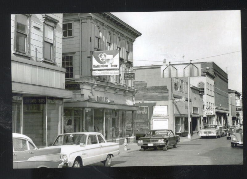 REAL PHOTO NEWPORT RHODE ISLAND DOWNTOWN STREET SCENE CARS POSTCARD COPY