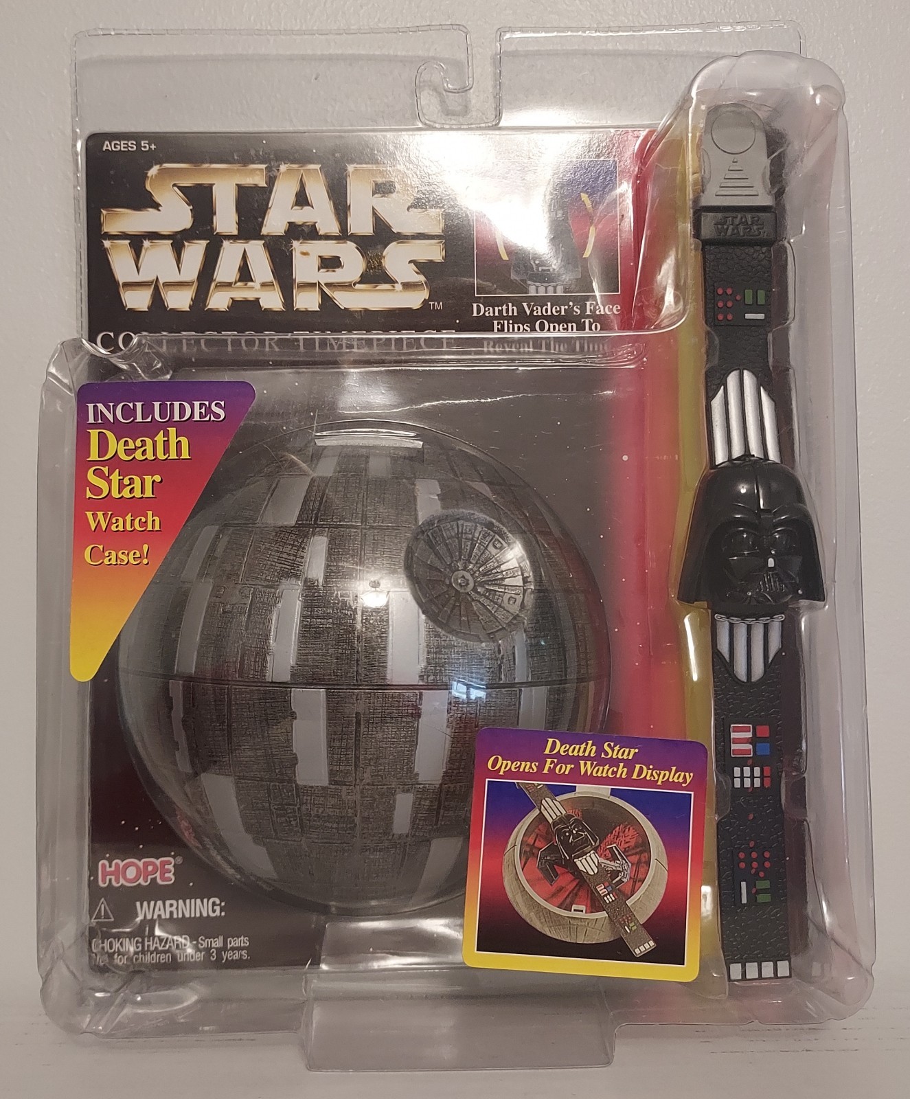 Vintage 1996 Star Wars Collector Timepiece Darth Vader Watch Death Star Case New