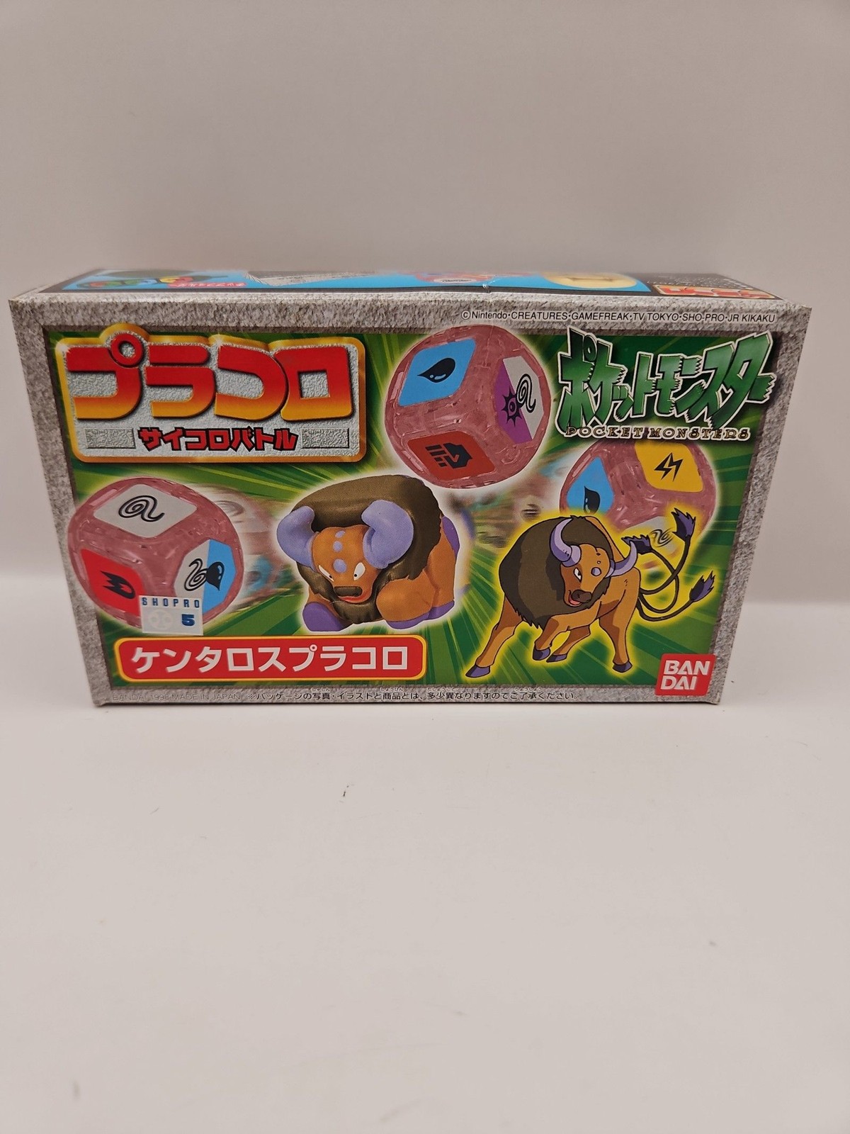 Vintage Pokemon Pracoro Dice Battle Game Toy Bandai 1998 Tauros Sealed New