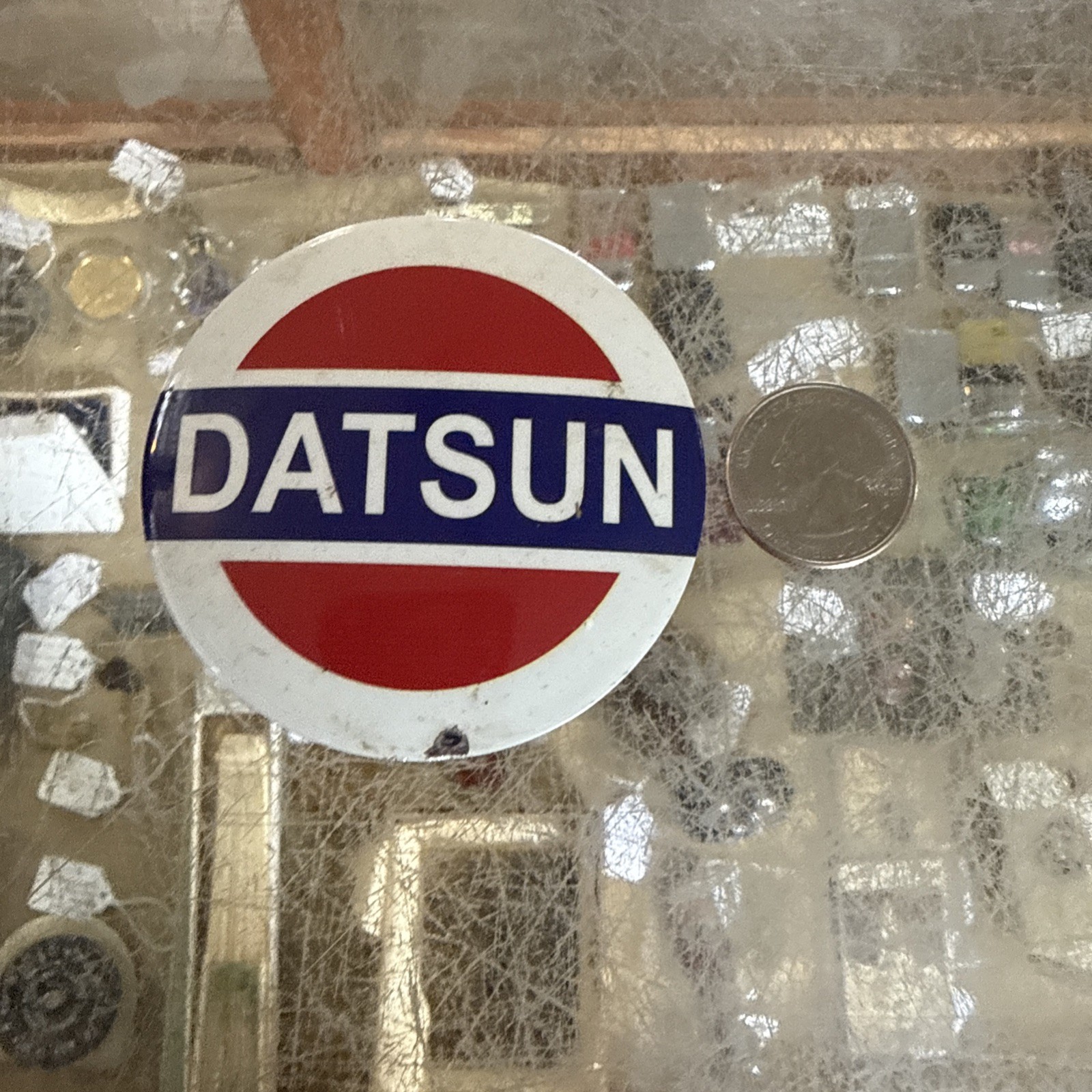 Vintage Datsun Automobile Insert Emblem Rare