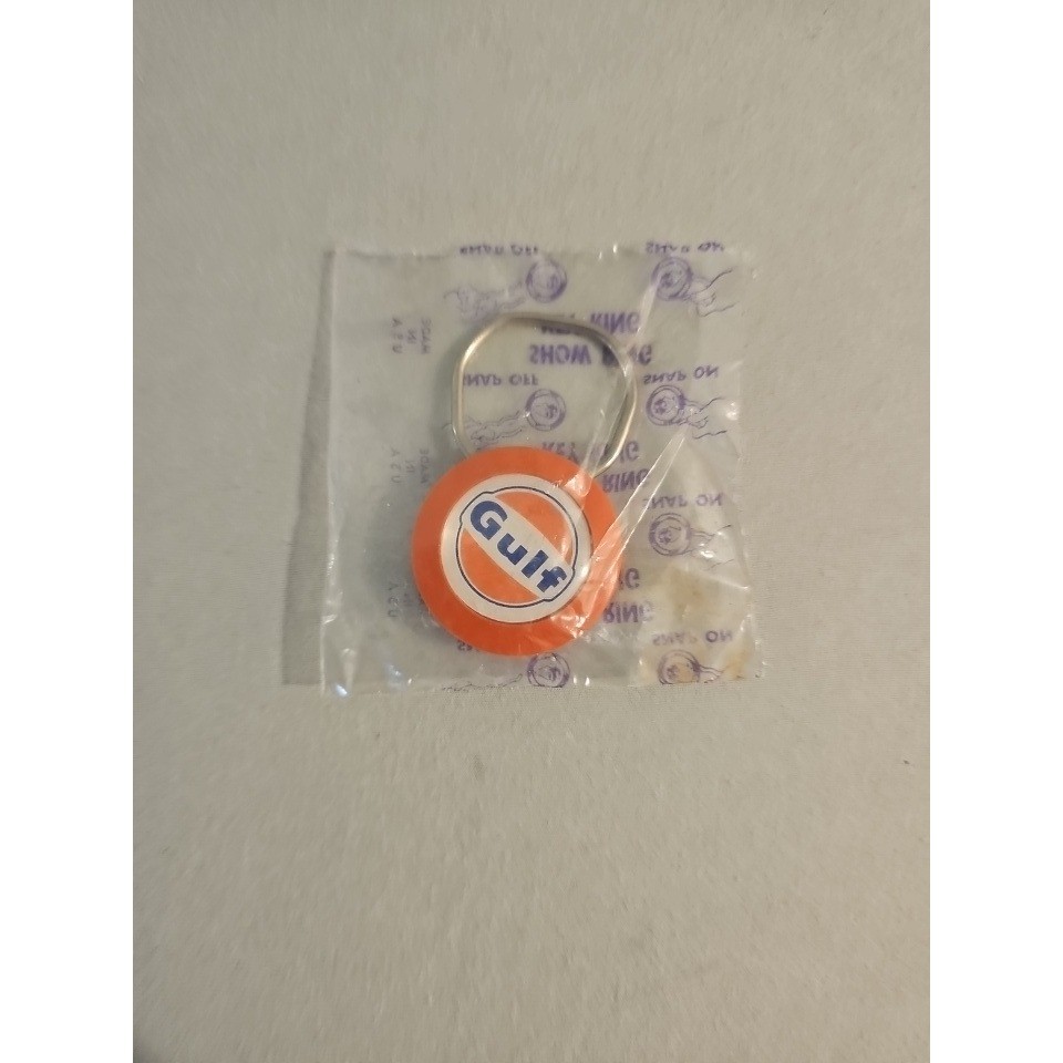 Gulf Keychain Orange Moore's Gulf Gas Station Vintage Promotional Item
