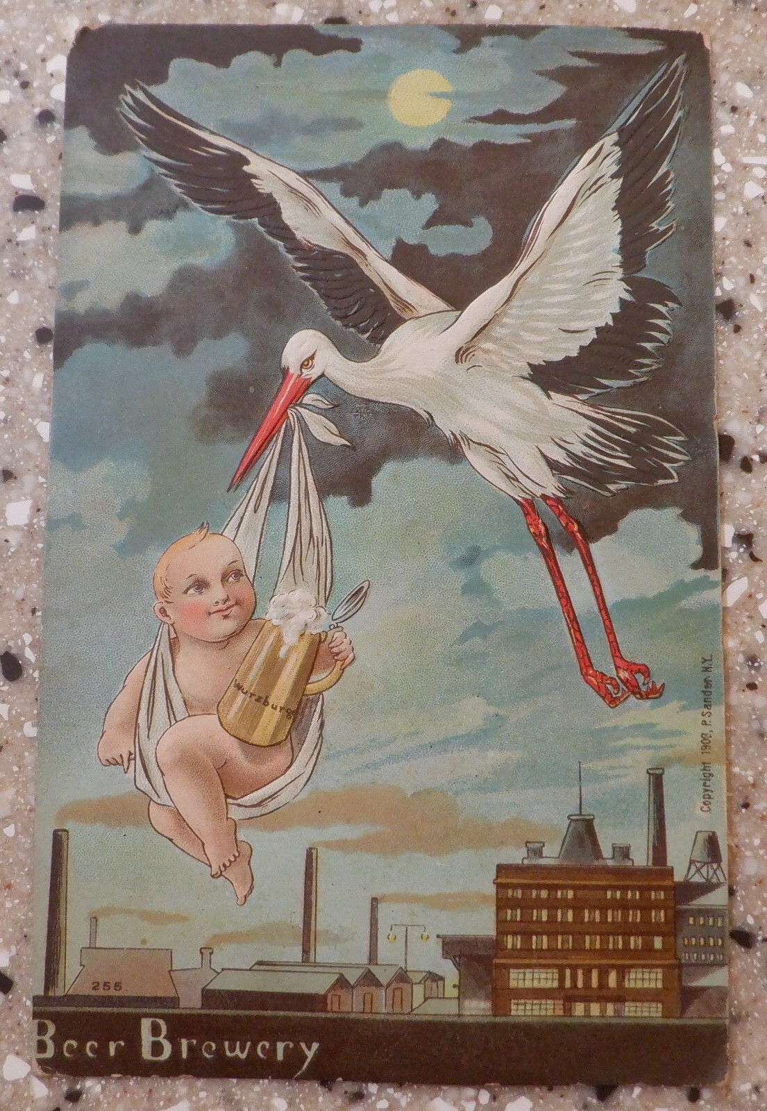 **RARE*** 1908 Vintage  Wurzburger Hofbrau German Beer Advertising Postcard