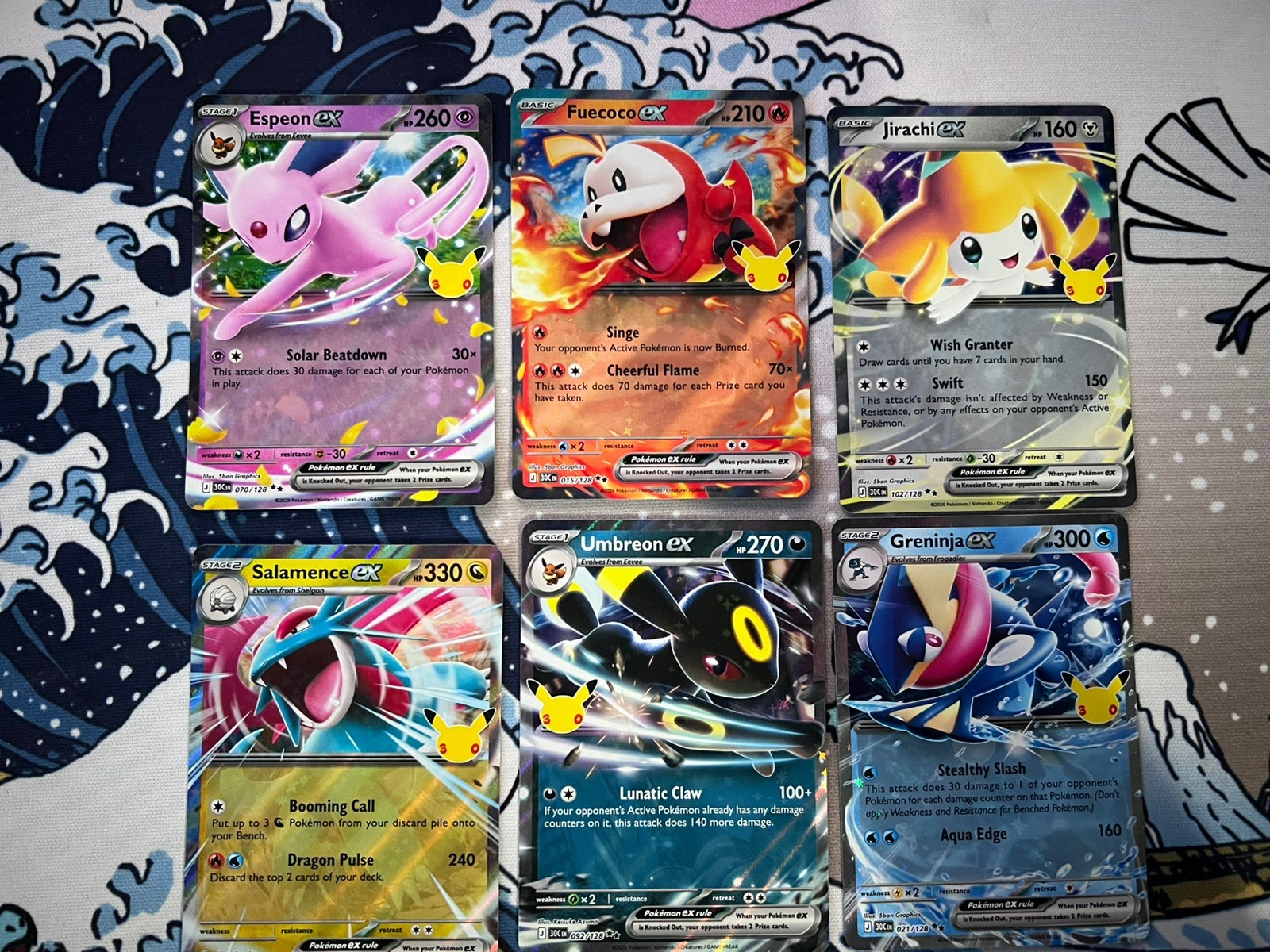 Pokémon 30th Celebration EX Double Rare 6 card lot bundle 