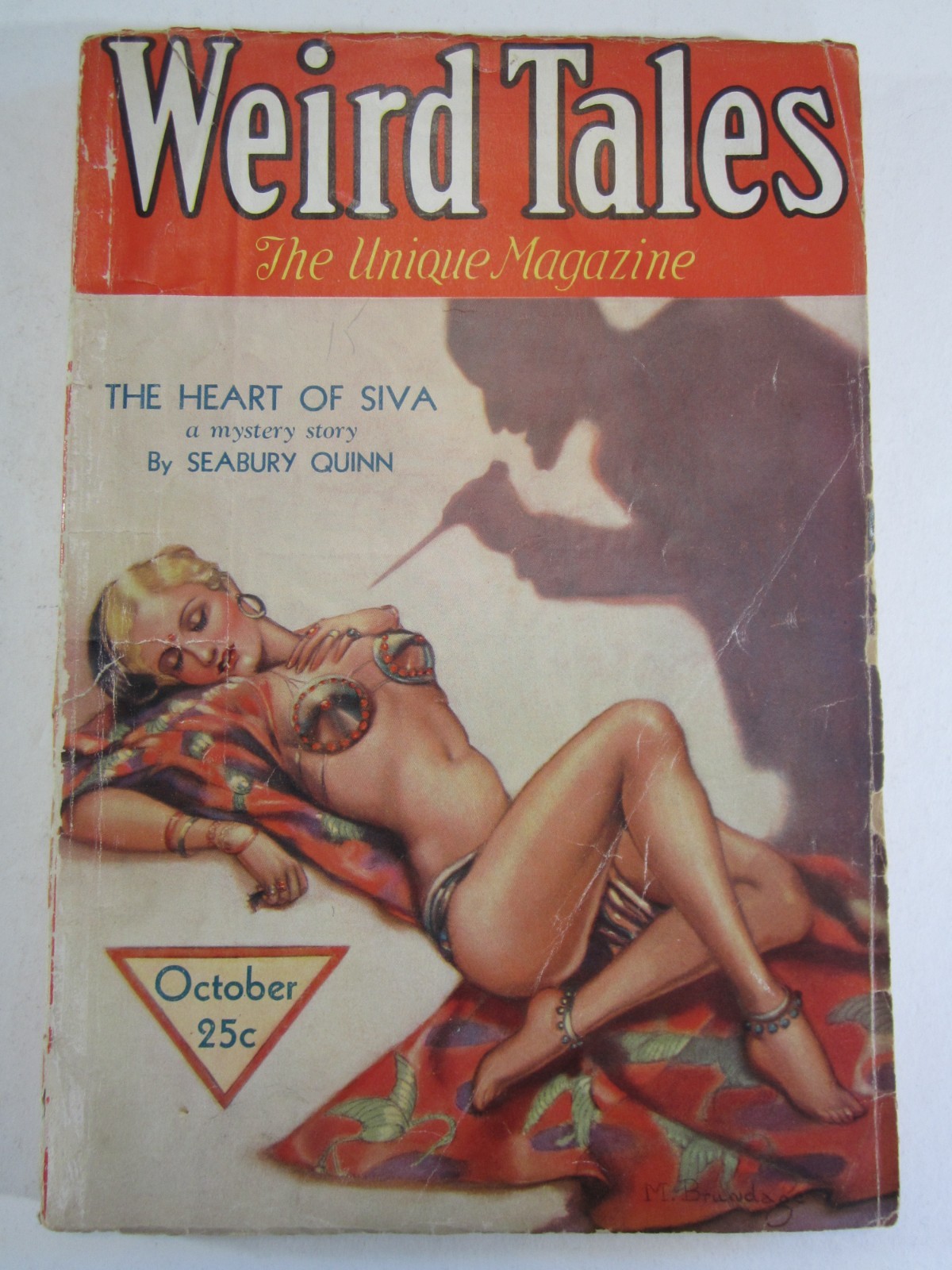 Weird Tales Pulp, Oct. 1932 GD/VG  Brundage Cover Art Seabury Quinn