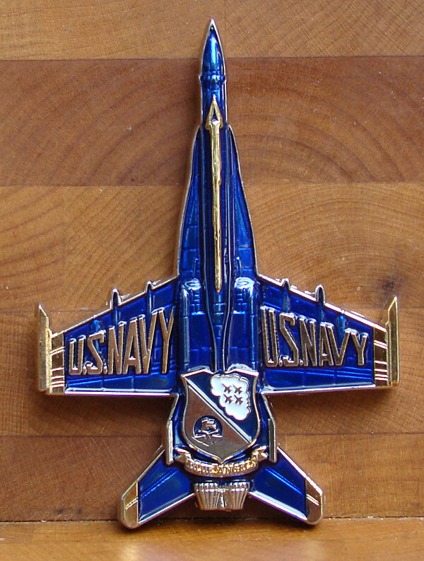 BLUE ANGELS F/A-18 Hornet Squadron Challenge Coin USN Flight Demonstration Team
